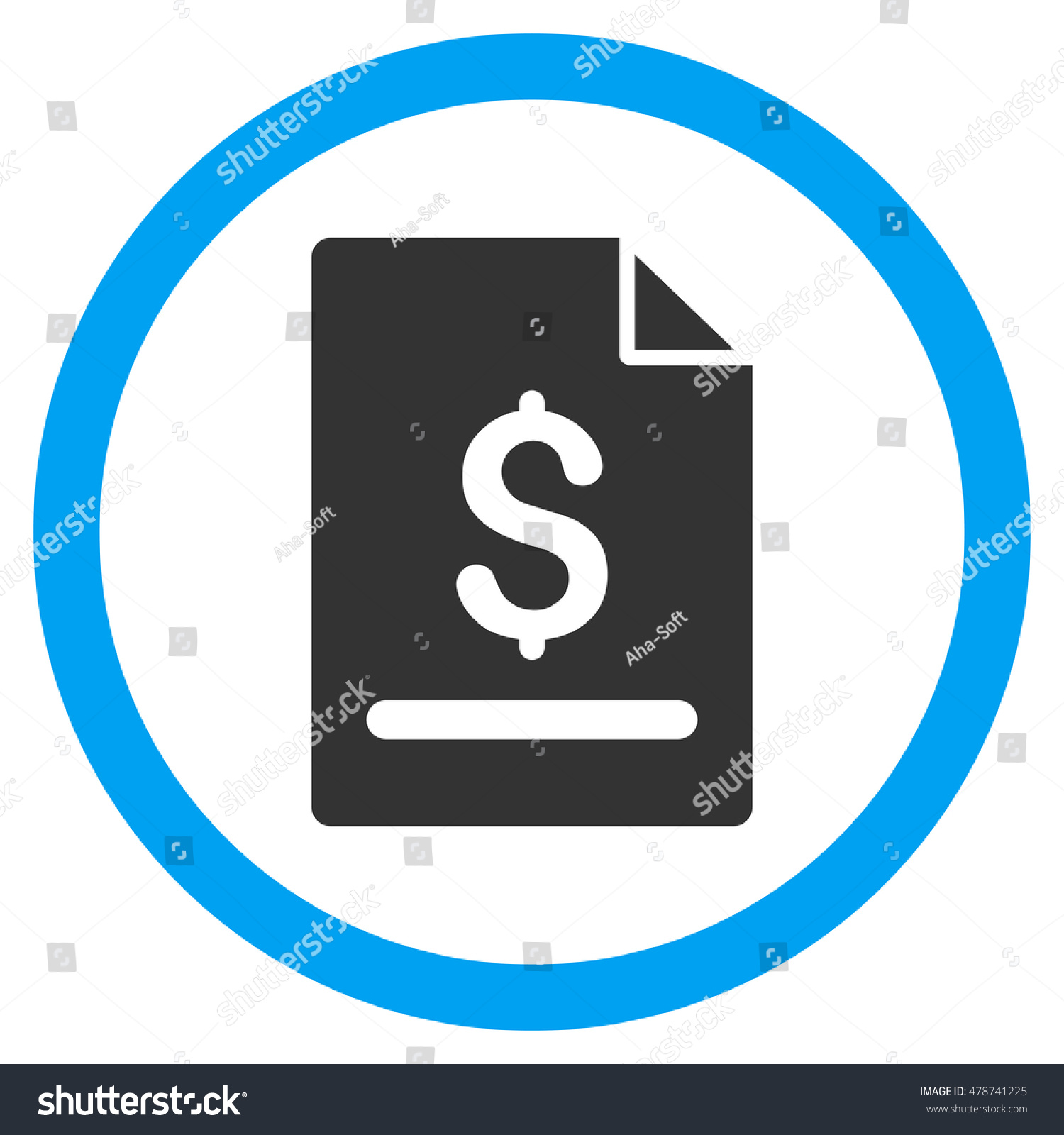 Invoice Page Vector Bicolor Rounded Icon Stock Vector (royalty Free 