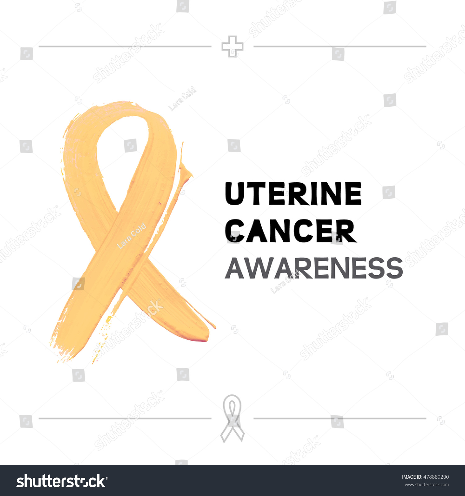 Colorful Uterine Cancer Awareness Ribbon Isolated Stock Vector (Royalty