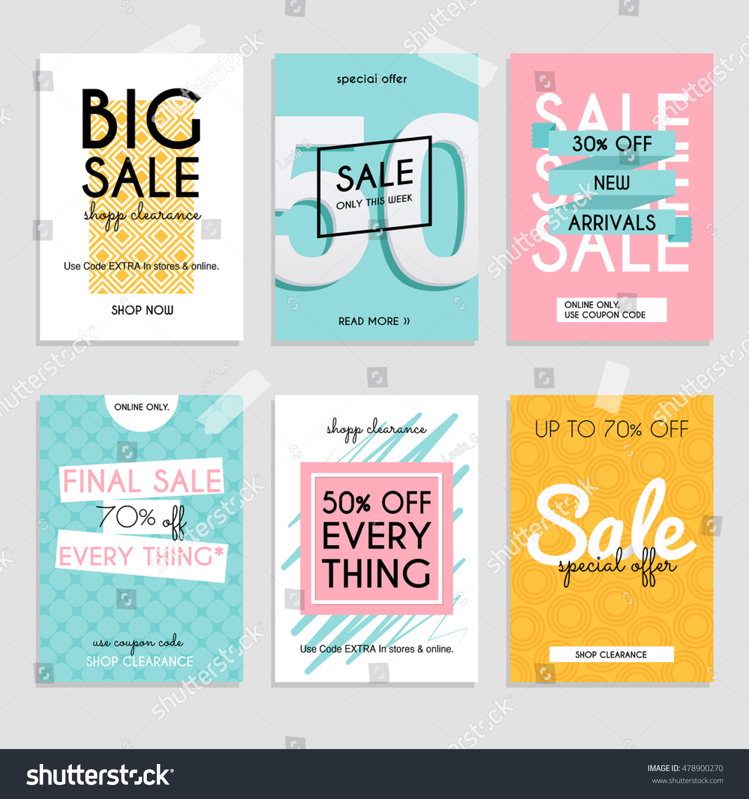 Set Media Banners Discount Offer Shopping Stock Vector (Royalty Free ...