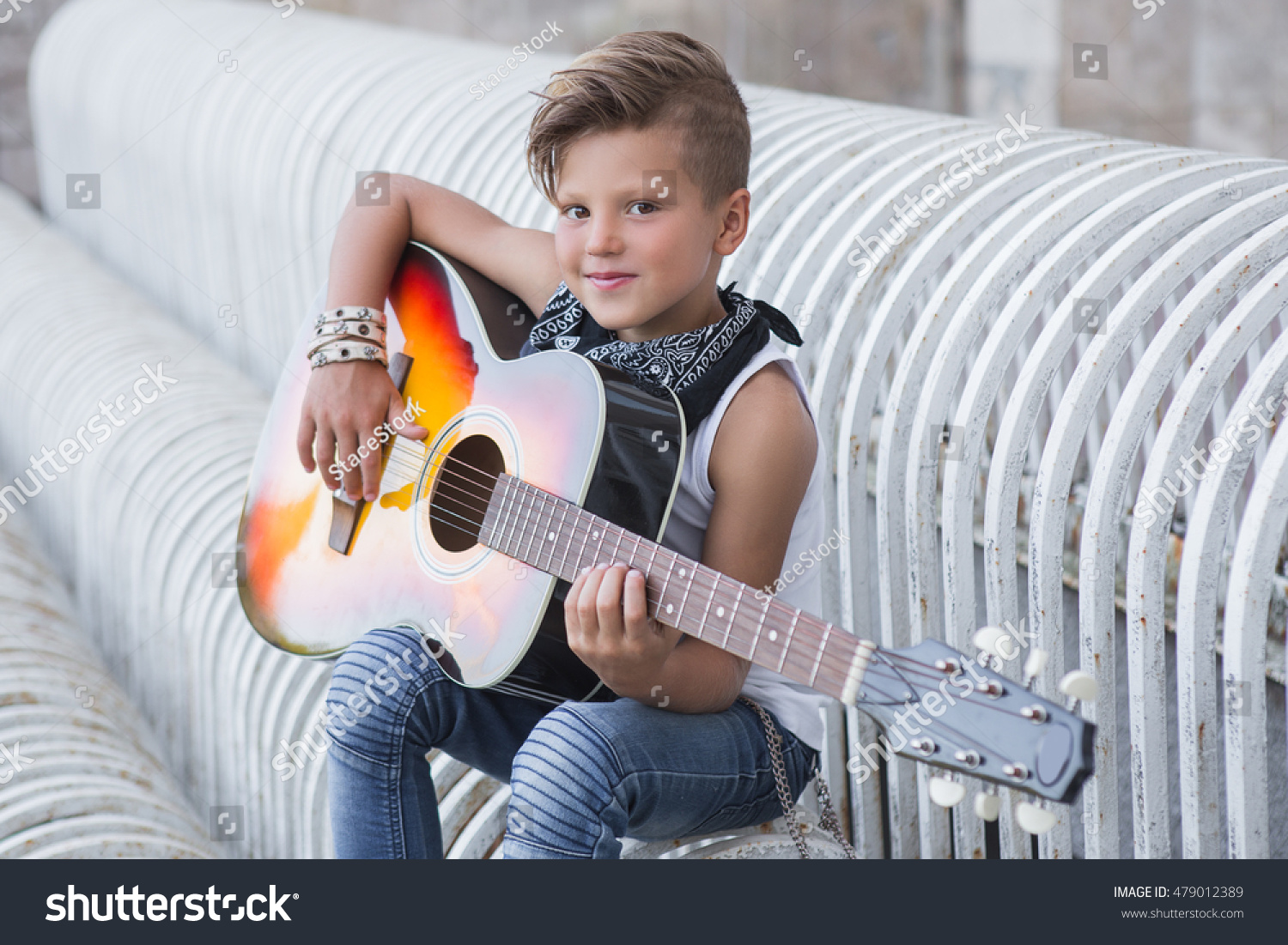 stylish boy with guitar hd