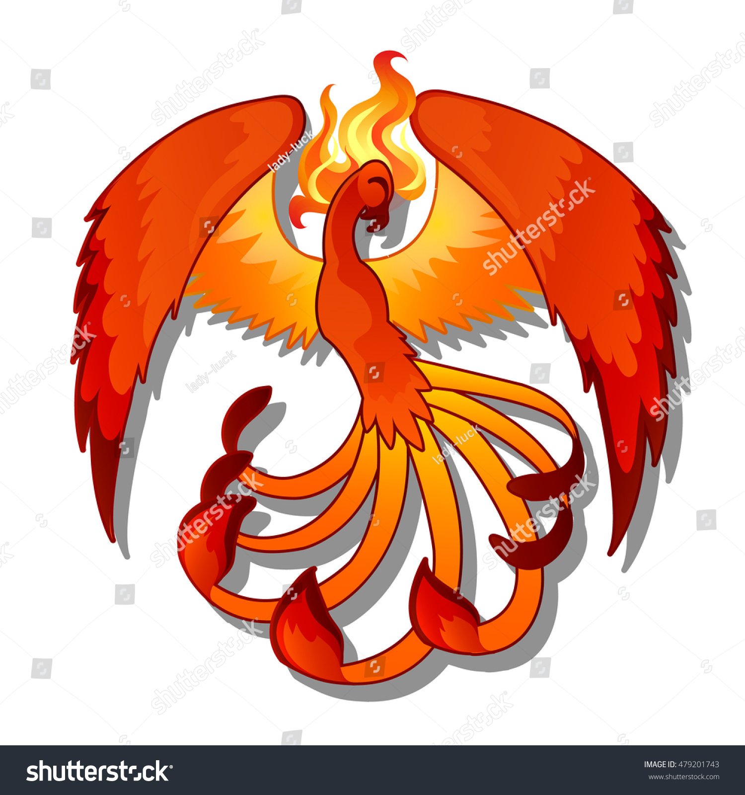 Firebird Isolated On White Background Vector Stock Vector (Royalty Free ...