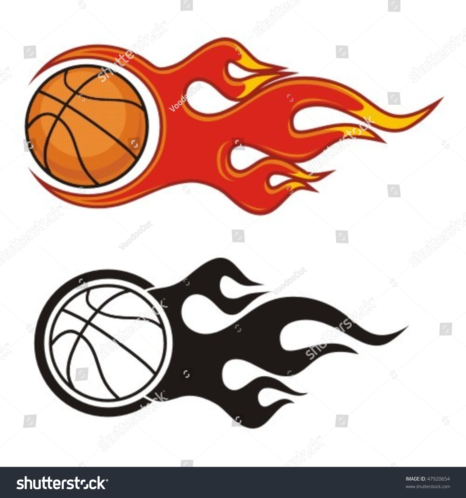 Flaming Basketball Ball Vector Illustration Stock Vector Royalty Free Shutterstock