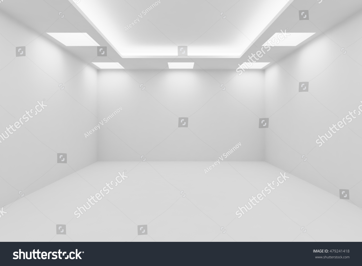 Abstract Architecture White Room Interior Empty Stock Illustration ...