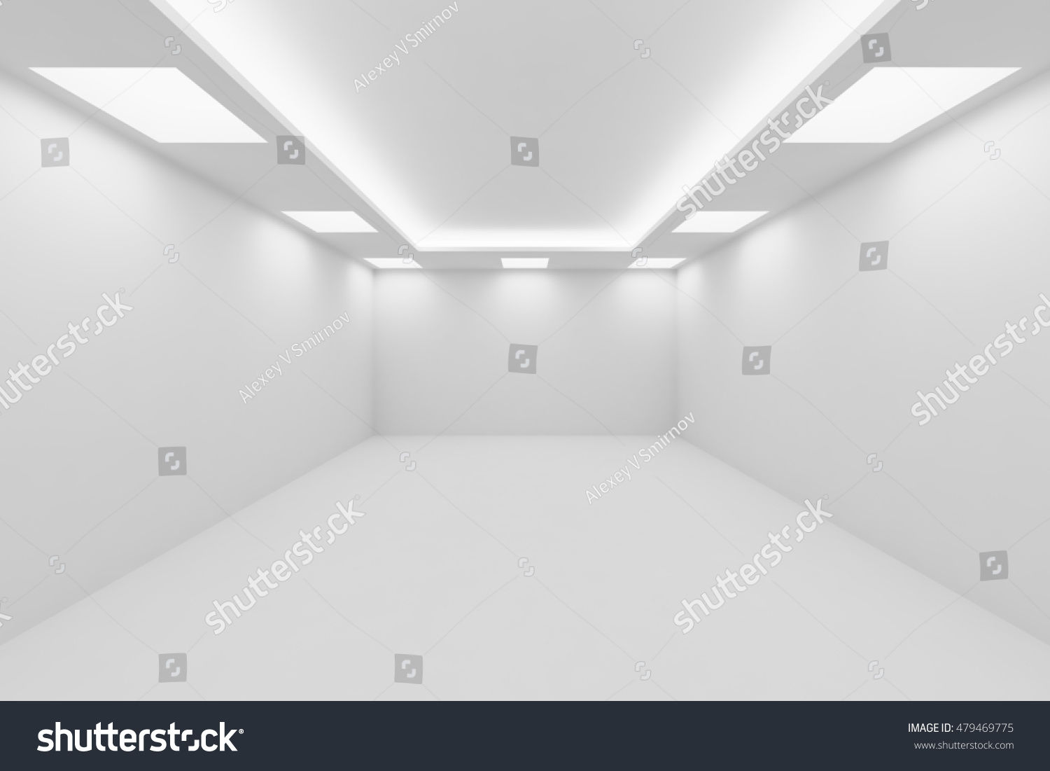 Abstract Architecture White Room Interior Empty Stock Illustration ...