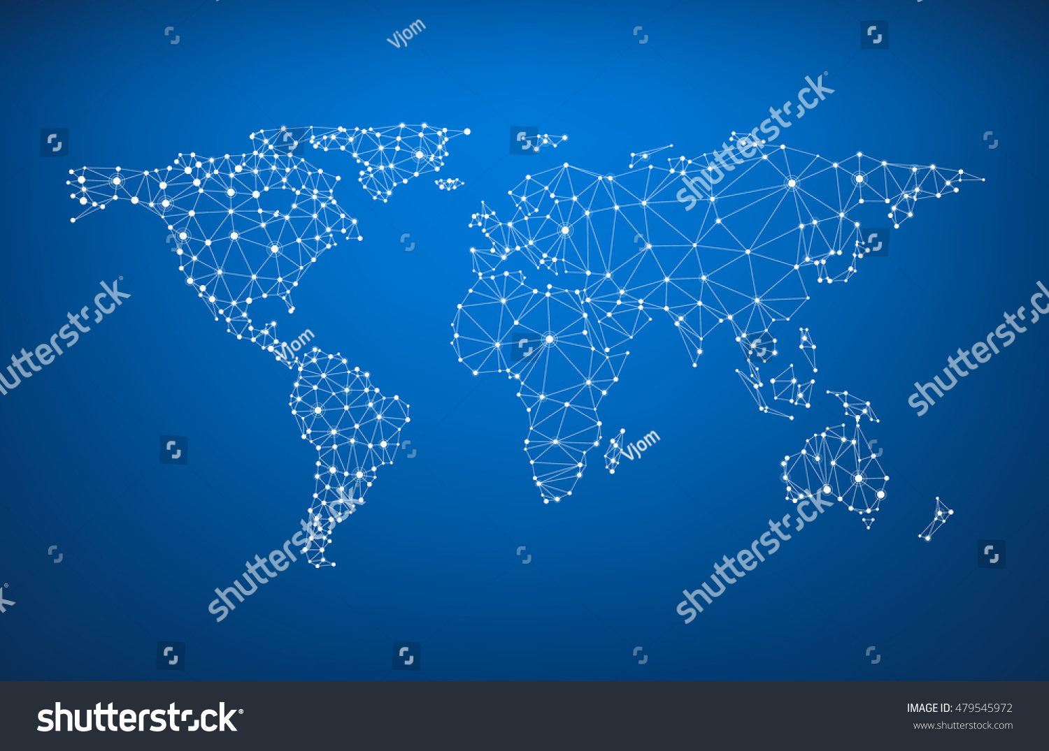 Blue Global Communications World Map Vector Stock Vector (Royalty Free ...