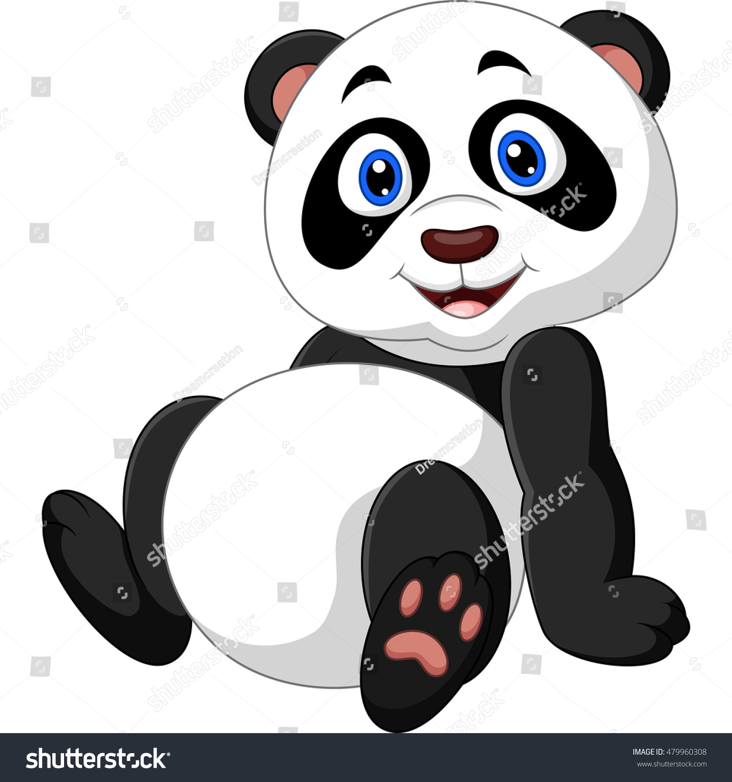 Cartoon Panda Sitting Stock Vector Royalty Free Shutterstock