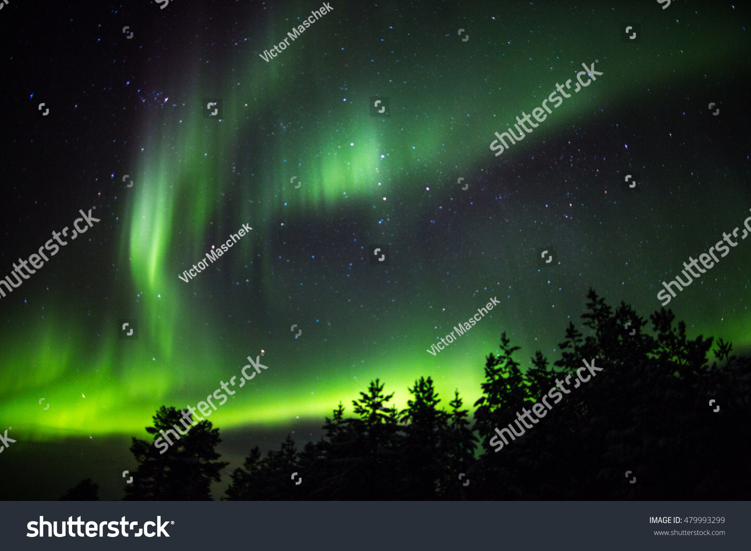 Aurora Borealis Northern Lights Lapland Finland Stock Photo 479993299 ...