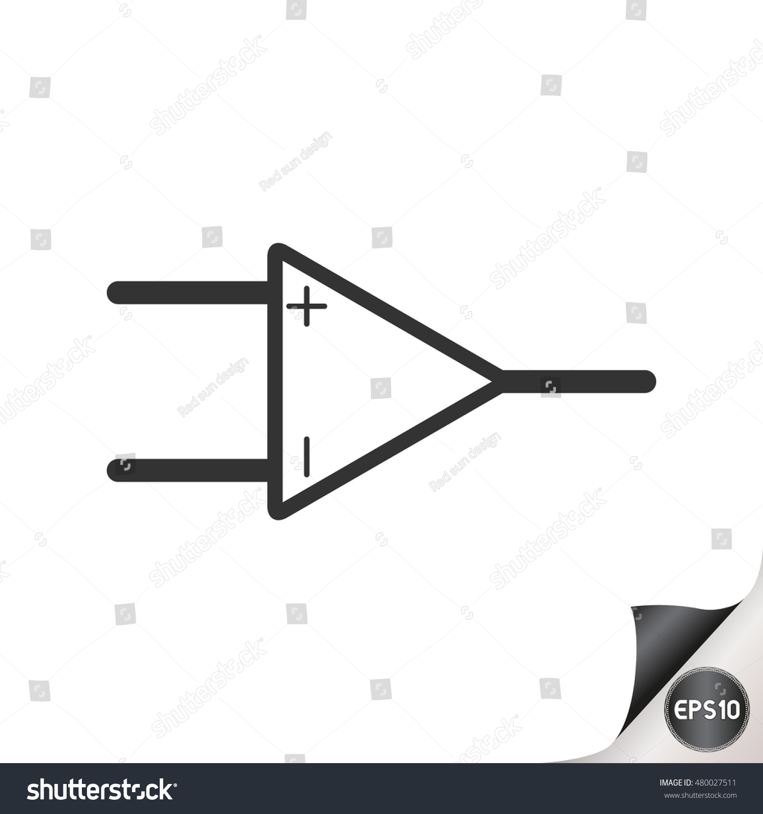 Electronic Circuit Symbols Operational Amplifier Stock Vector (Royalty ...