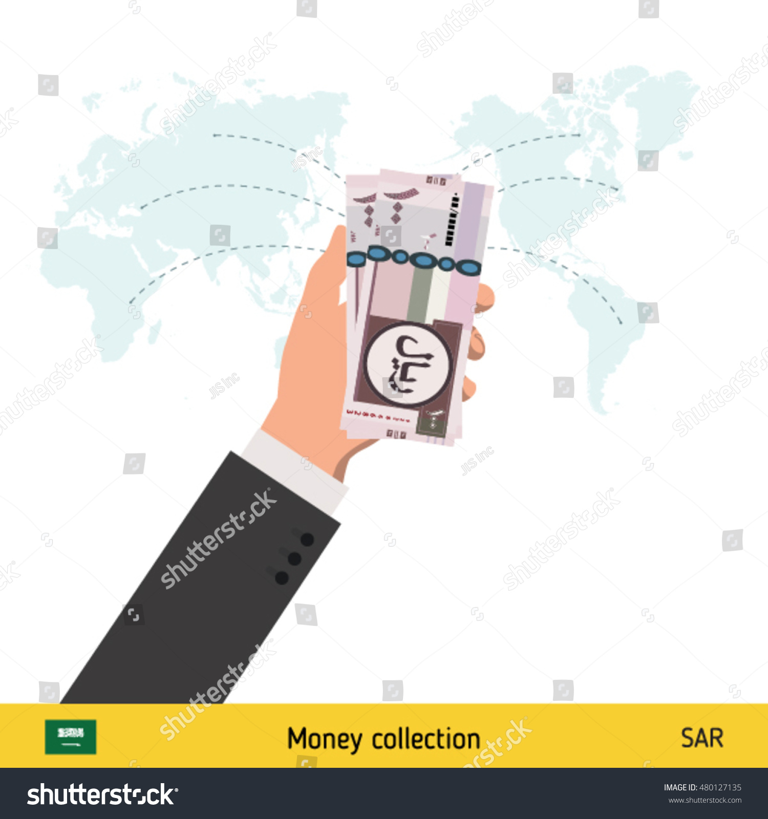 Transfer Money Around World Saudi Arabian Stock Vector (Royalty Free ...