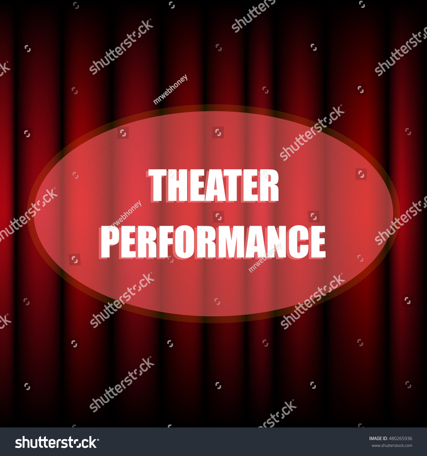 Spotlight On Stage Curtain Text Stage Stock Illustration 480265936 ...