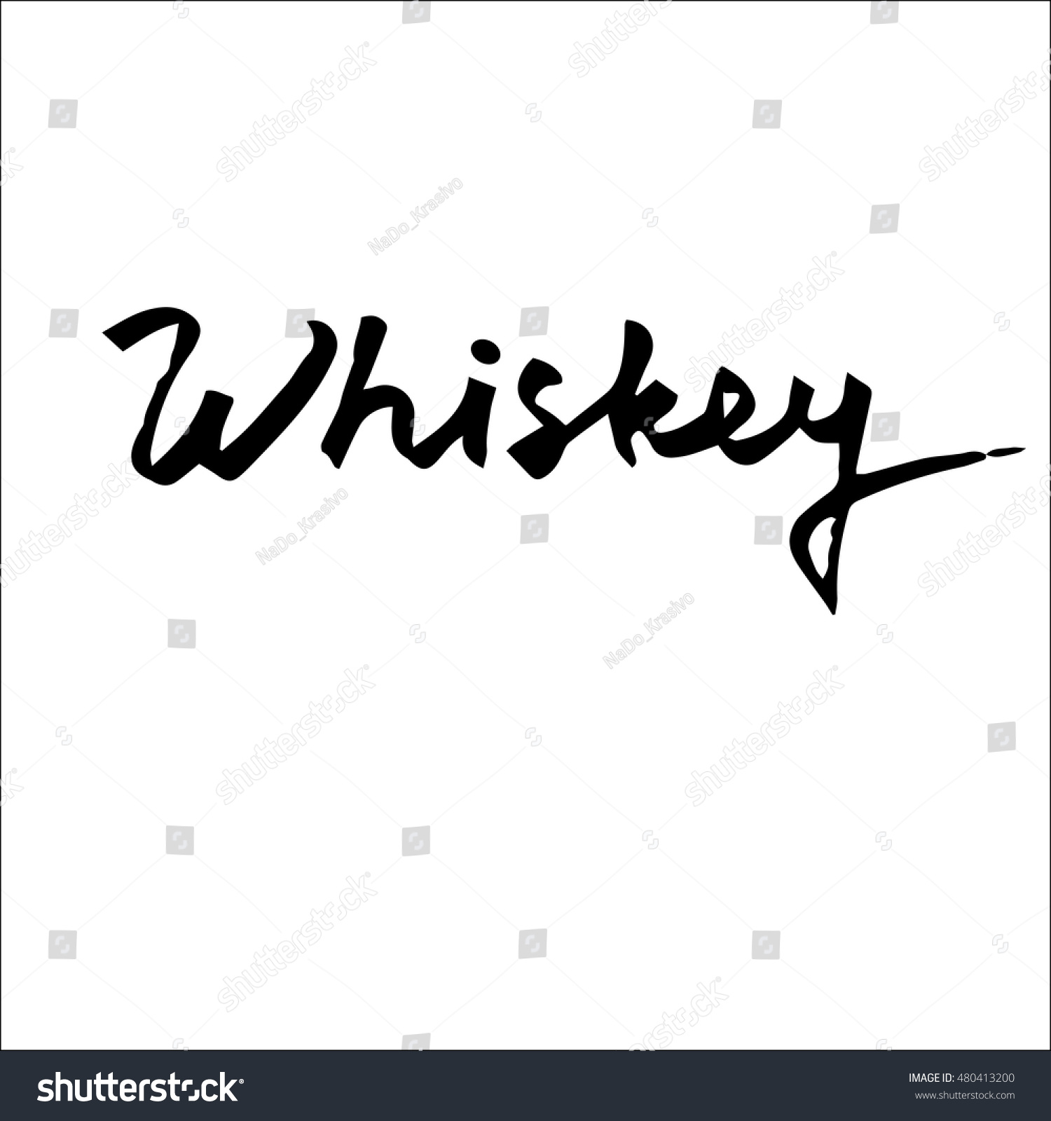 Whiskey Word Calligraphy Stock Vector (Royalty Free) 480413200 ...