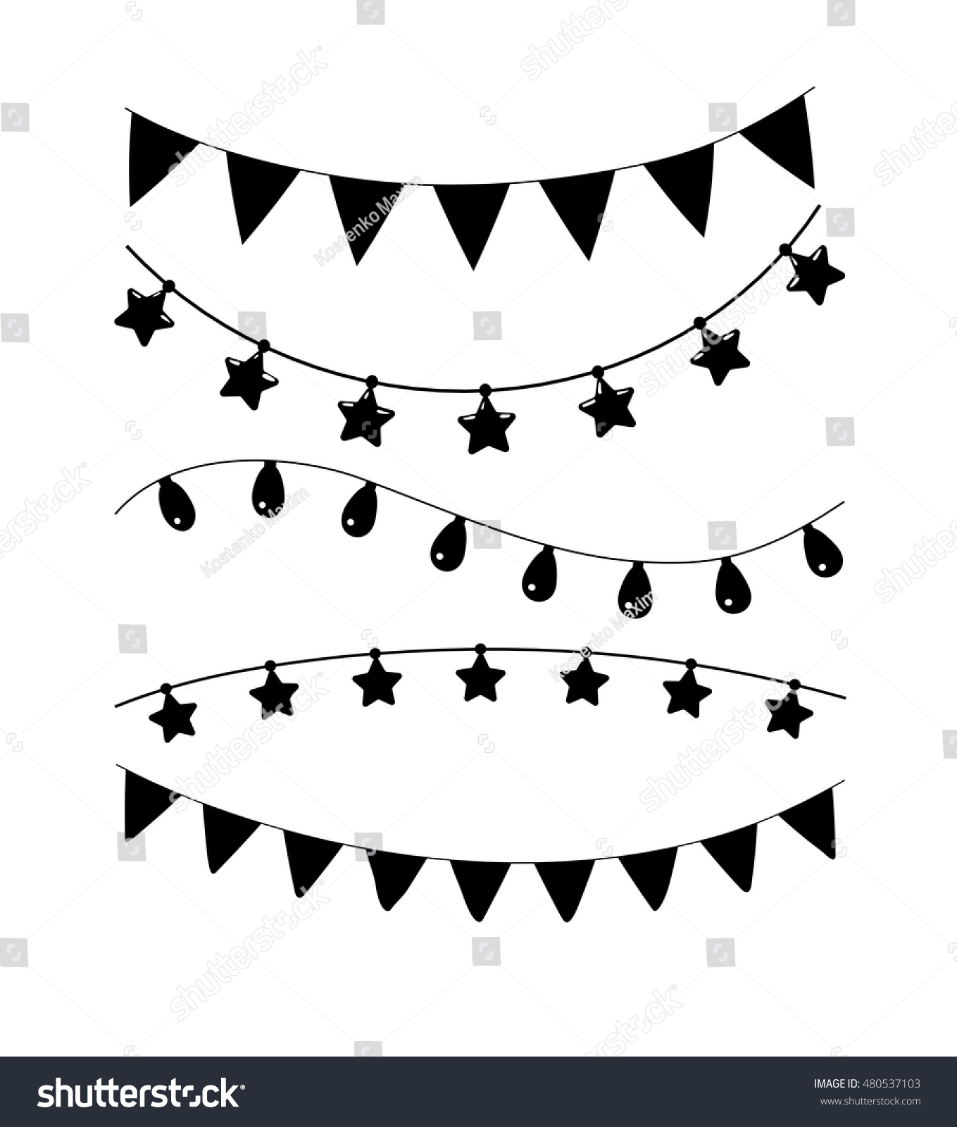 pray Quilt Execute Black White Birthday Party Vector Decoration Stock Vector (Royalty Free)  480537103 | Shutterstock