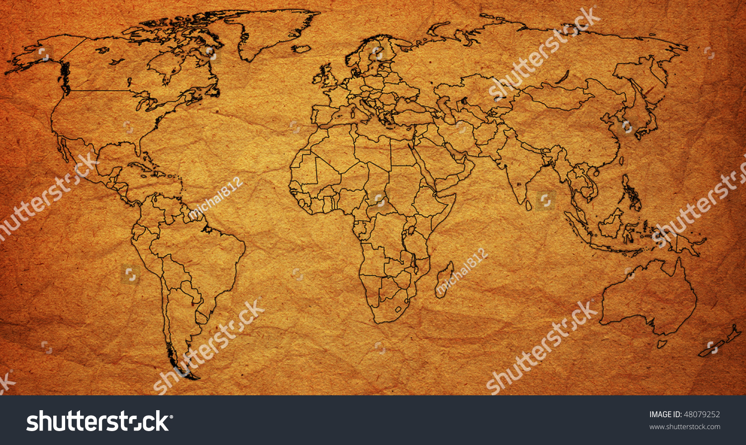 Old Political Map World Country Flags Stock Illustration 48079252 ...