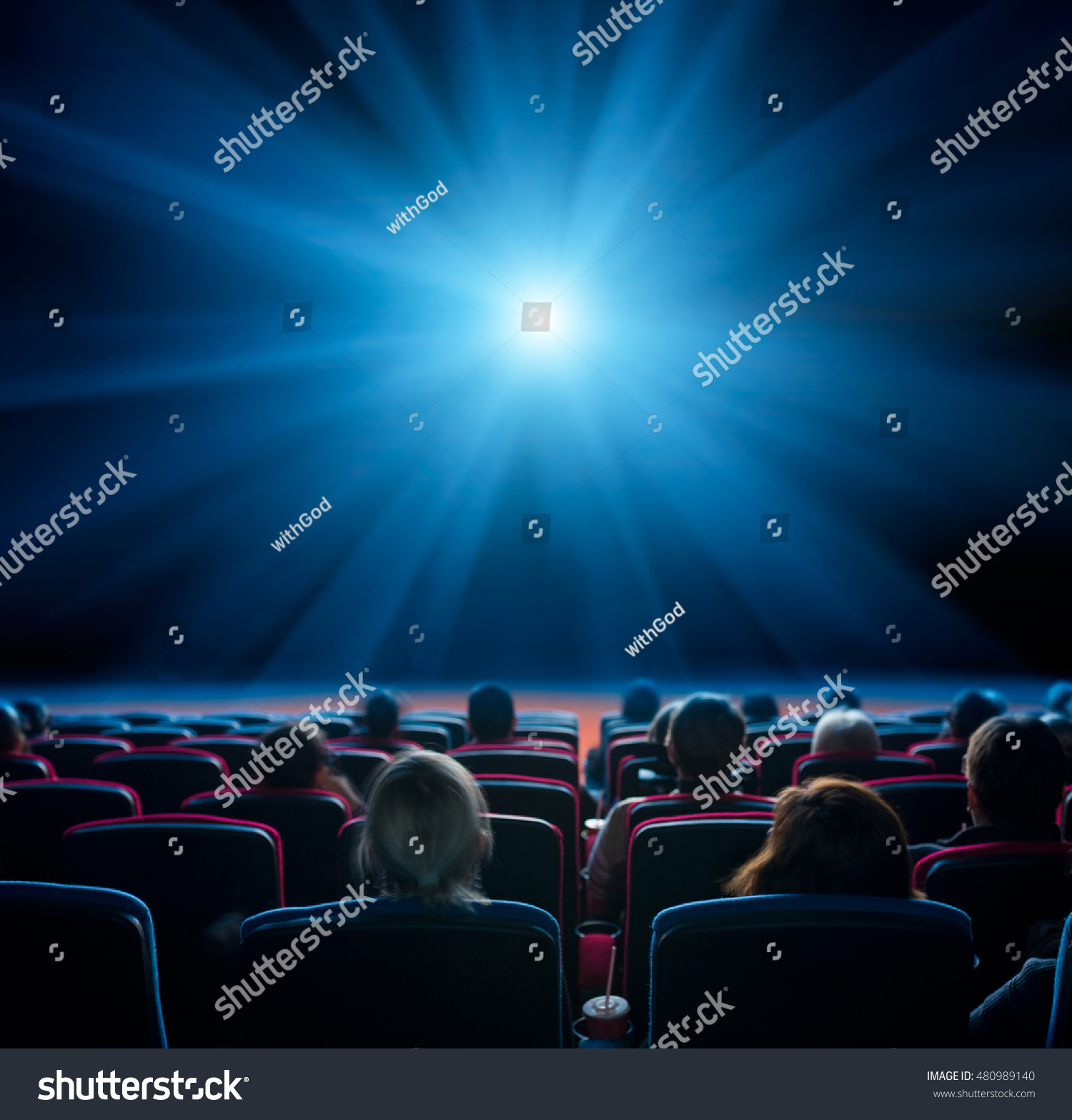 Viewers Watch Blue Star Cinema Long Stock Photo 480989140 | Shutterstock