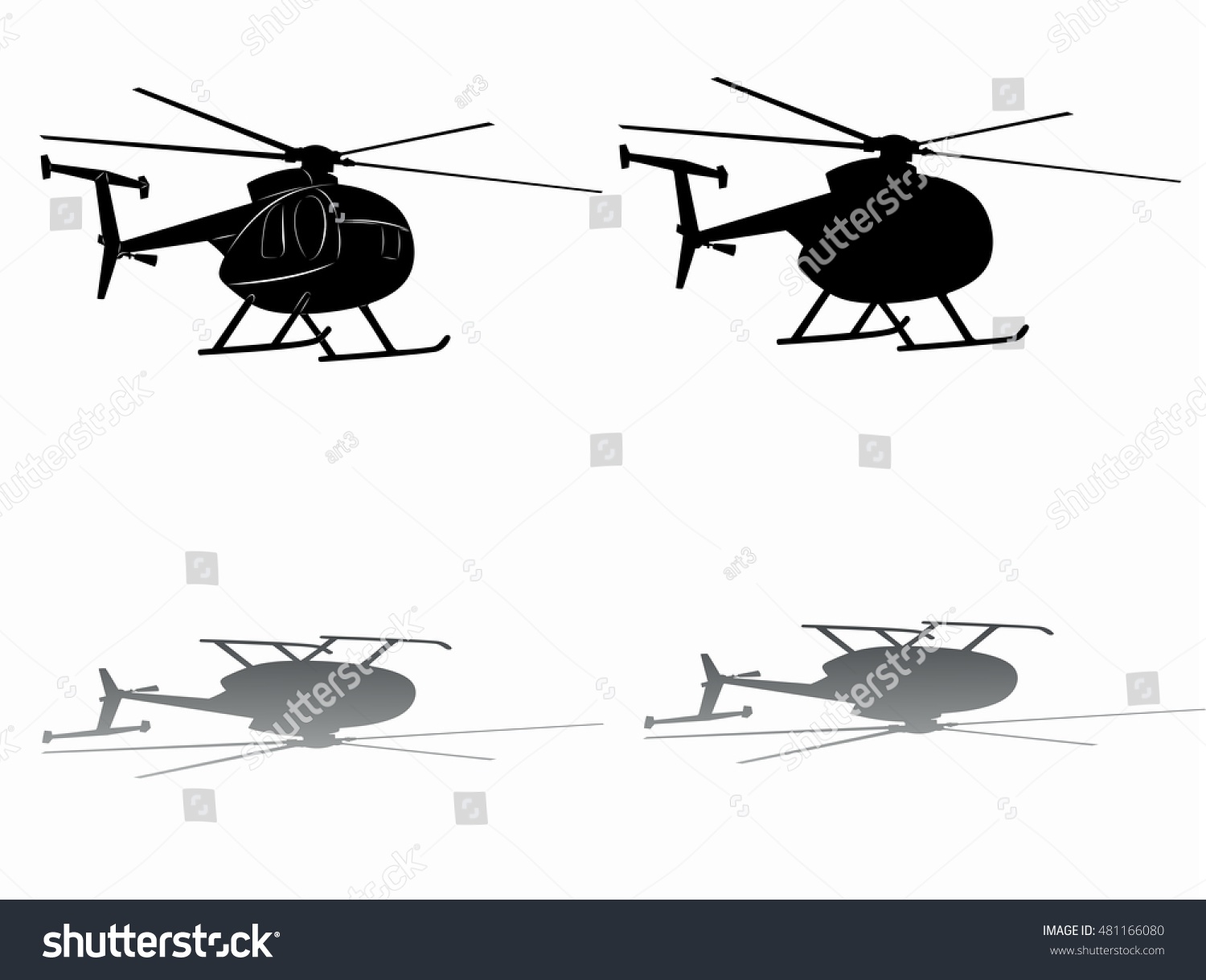 Illustration Helicopter Black White Drawing White Stock Vector (royalty 