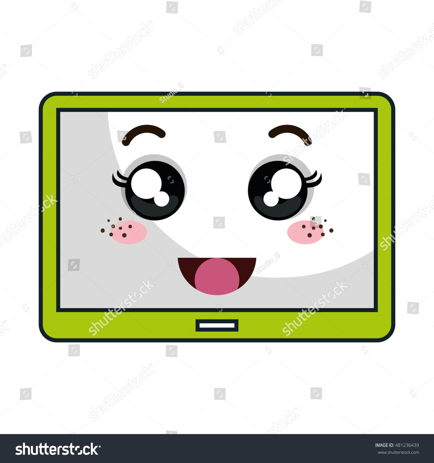 Kawaii Cartoon Tablet Stock Vector (Royalty Free) 481236439 | Shutterstock