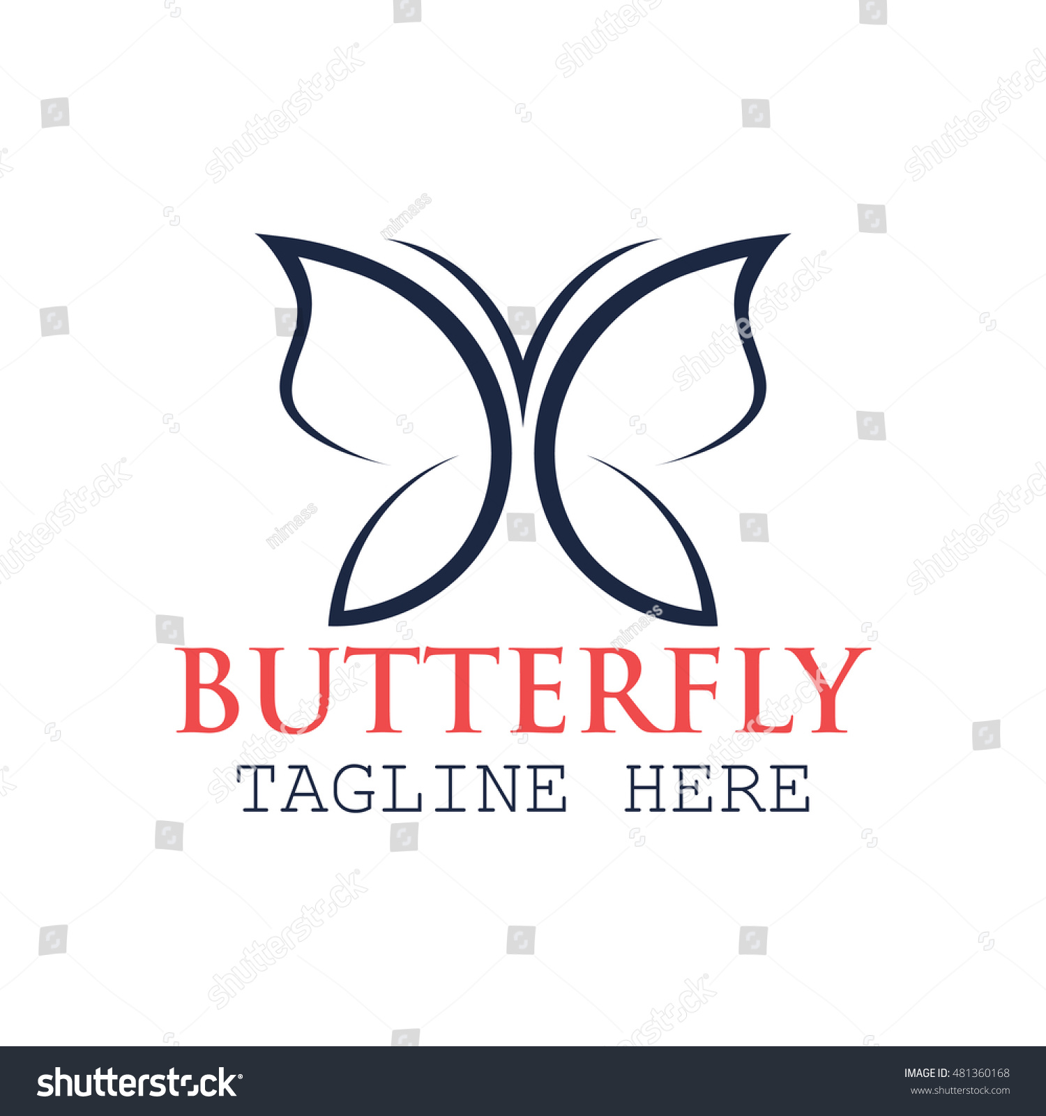 Simple Modern Butterfly Logo Stock Vector (Royalty Free) 481360168 ...