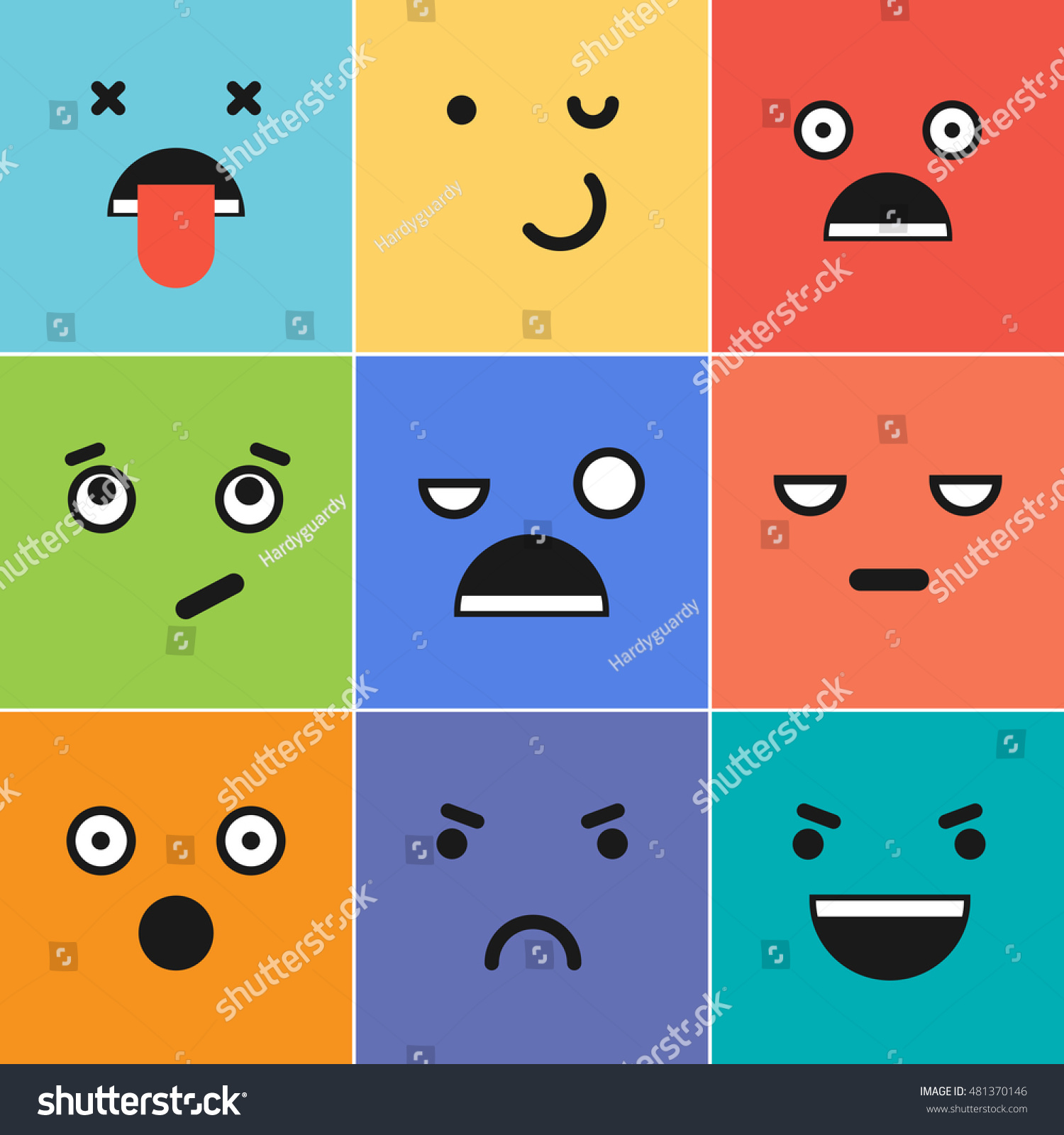 Vector Creative Cartoon Style Smiles Different Stock Vector Royalty Free 481370146 Shutterstock 8487