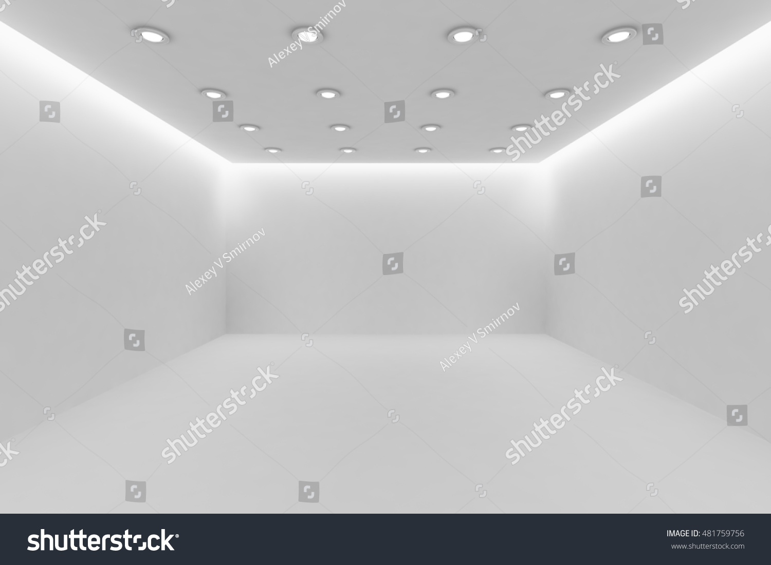 Abstract Architecture White Room Interior Empty Stock Illustration