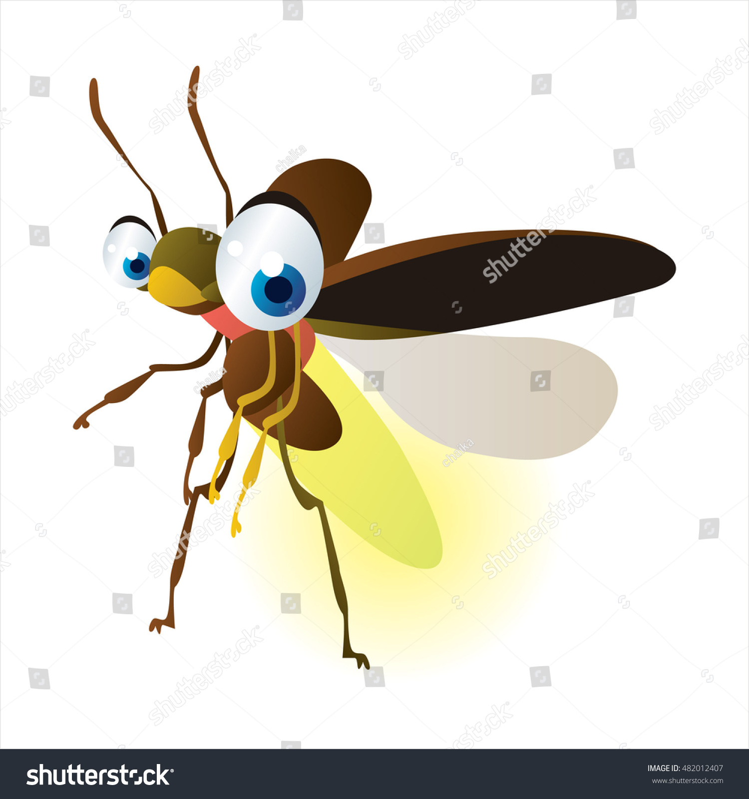 Bright Color Cool Cartoon Illustration Insect Stock Vector (Royalty ...