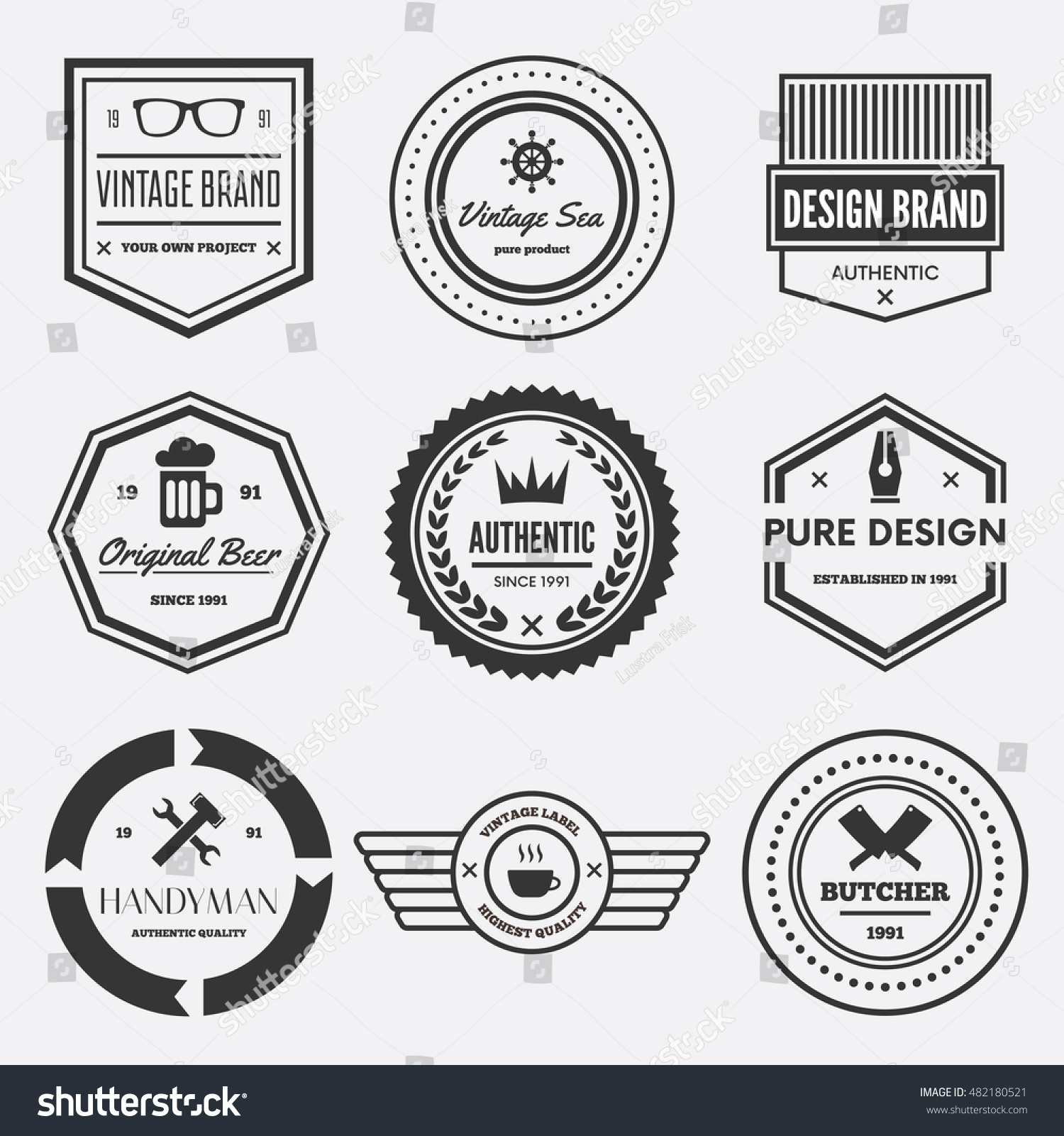 Set Vector Logotypes Elements Labels Badges Stock Vector (Royalty Free ...
