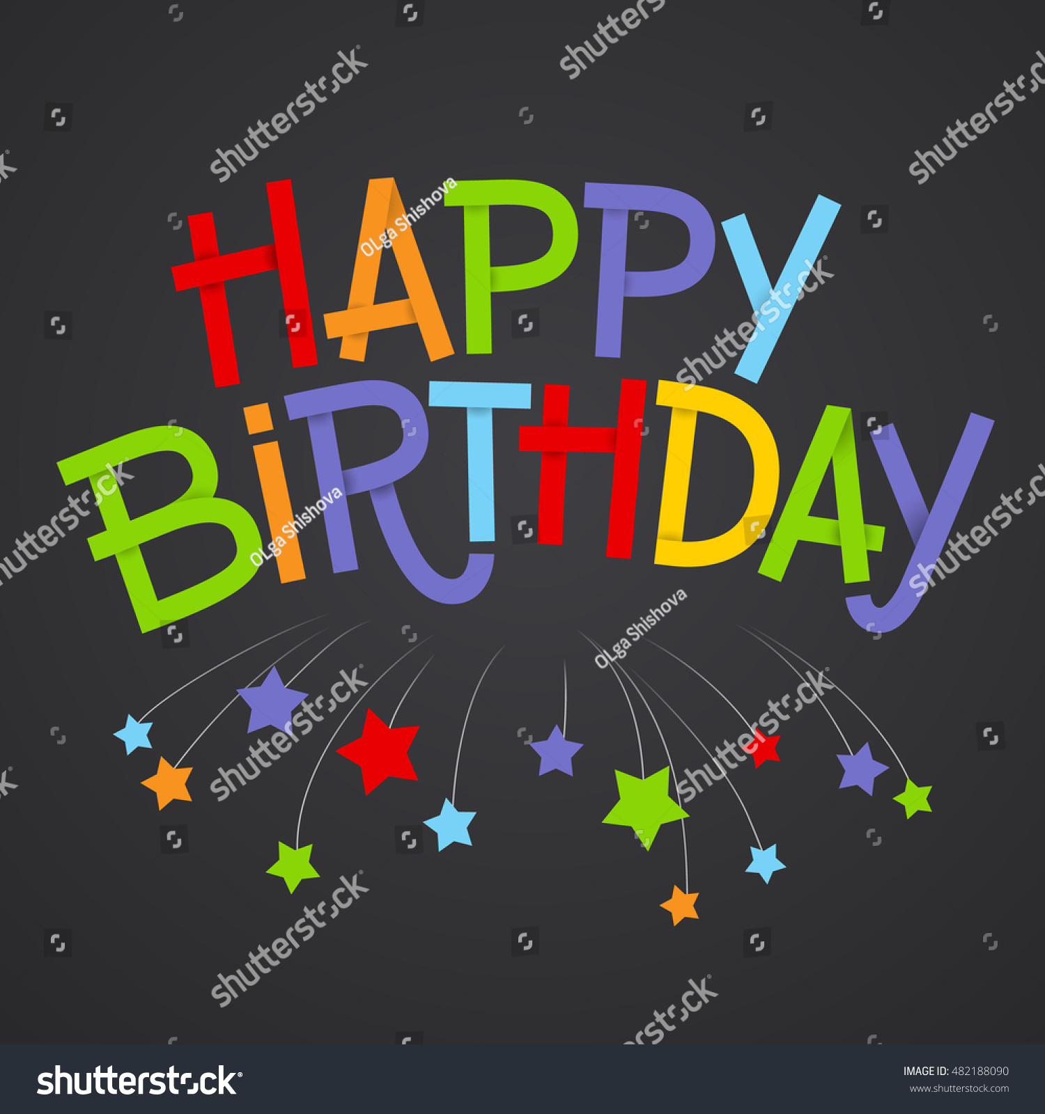 Lettering Happy Birthday On Black Background Stock Vector (Royalty Free ...