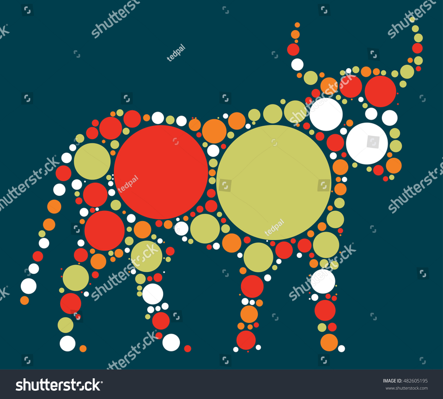 Taurus Shape Vector Design By Color Stock Vector (Royalty Free ...