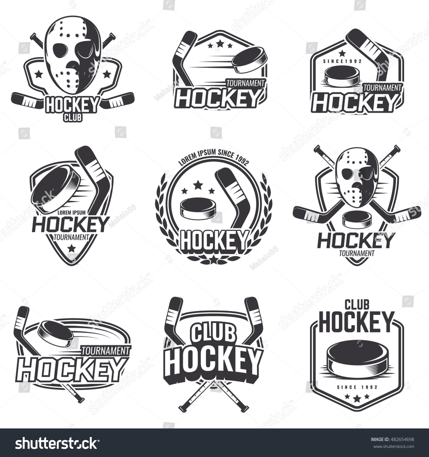 Хоккей эмблема вектор