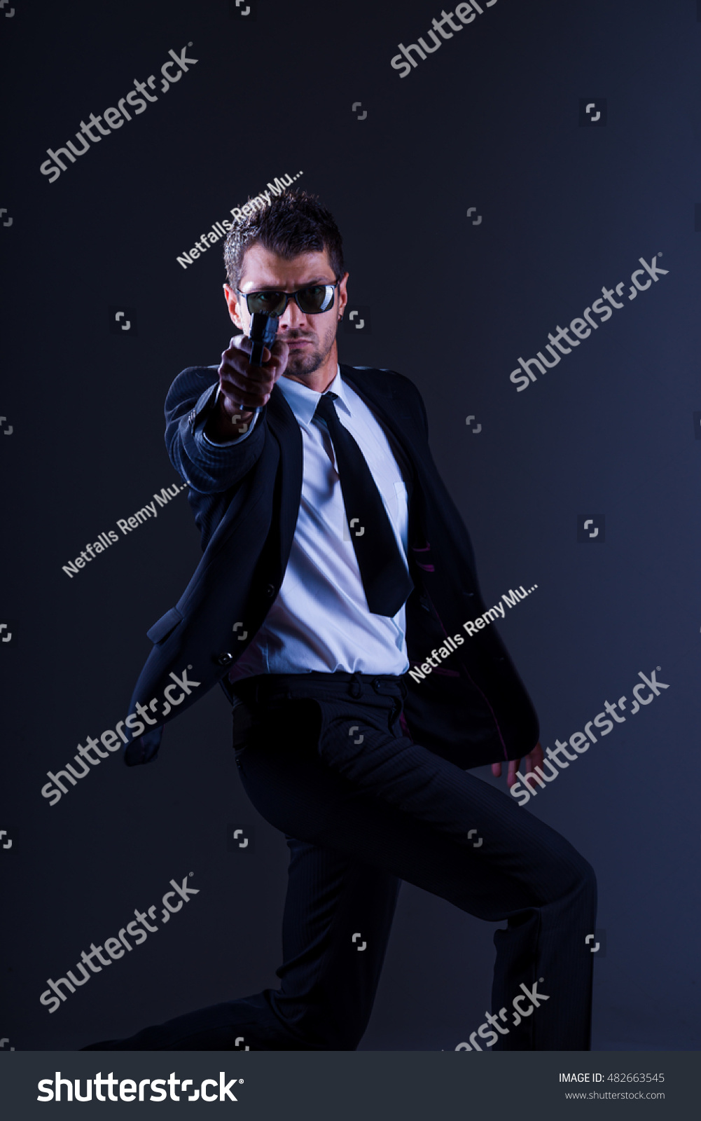 Brave Cool Man Holding Gun On Stock Photo 482663545 | Shutterstock