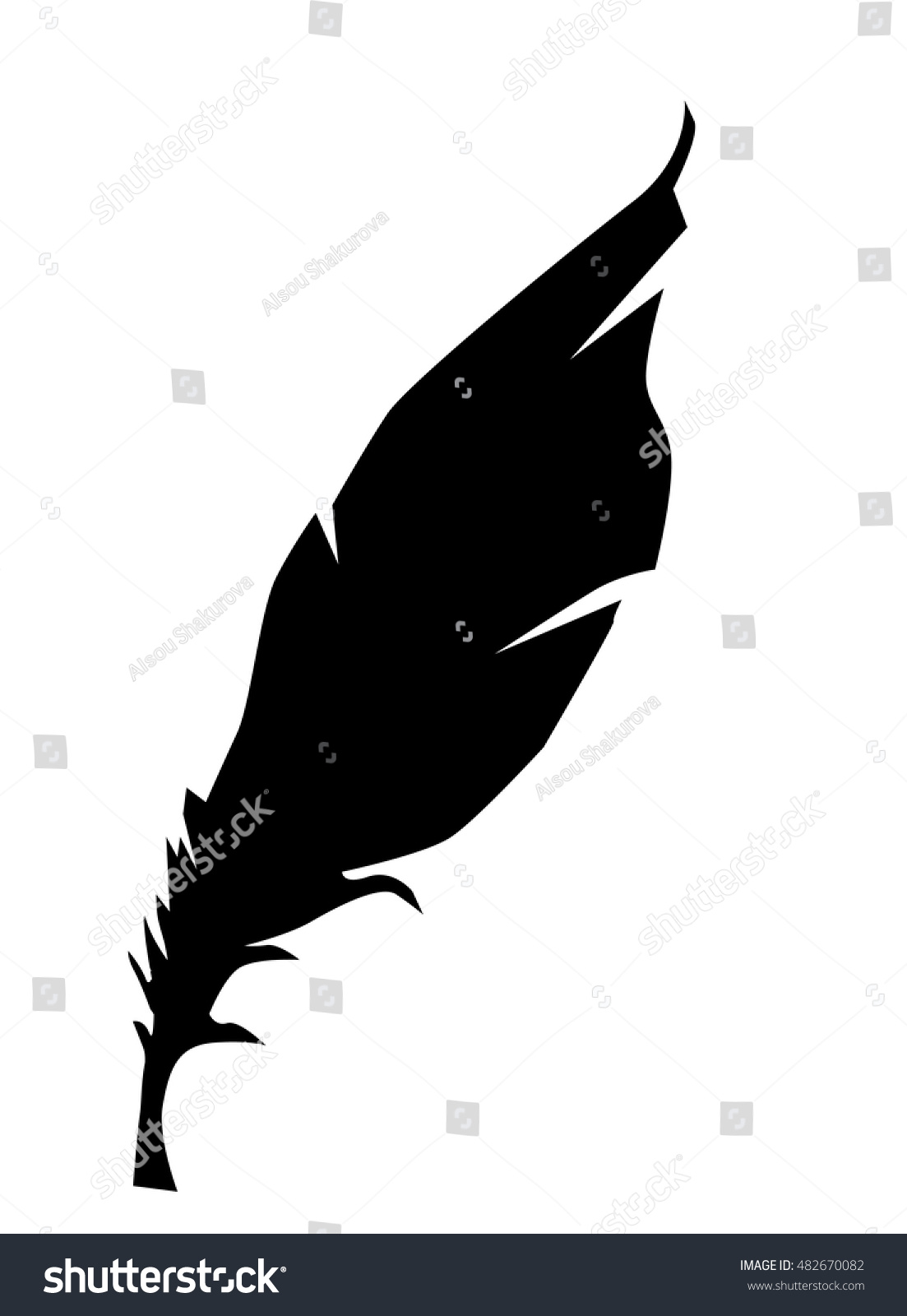 Feather Vector Illustration Design Silhouette Vector Stock Vector ...