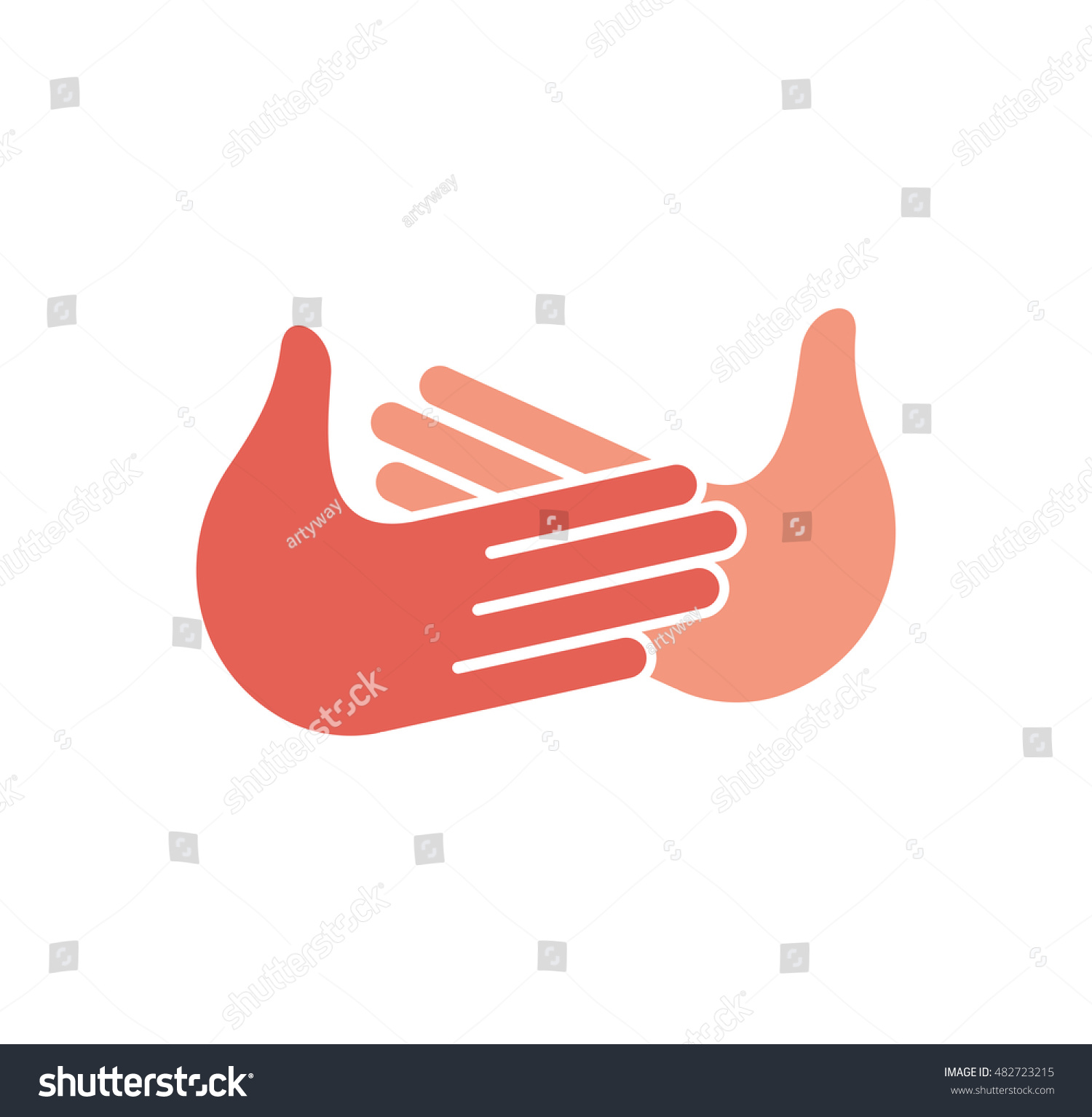 Isolated Abstract Clapping Hands Logo Set Stock Vector (Royalty Free ...