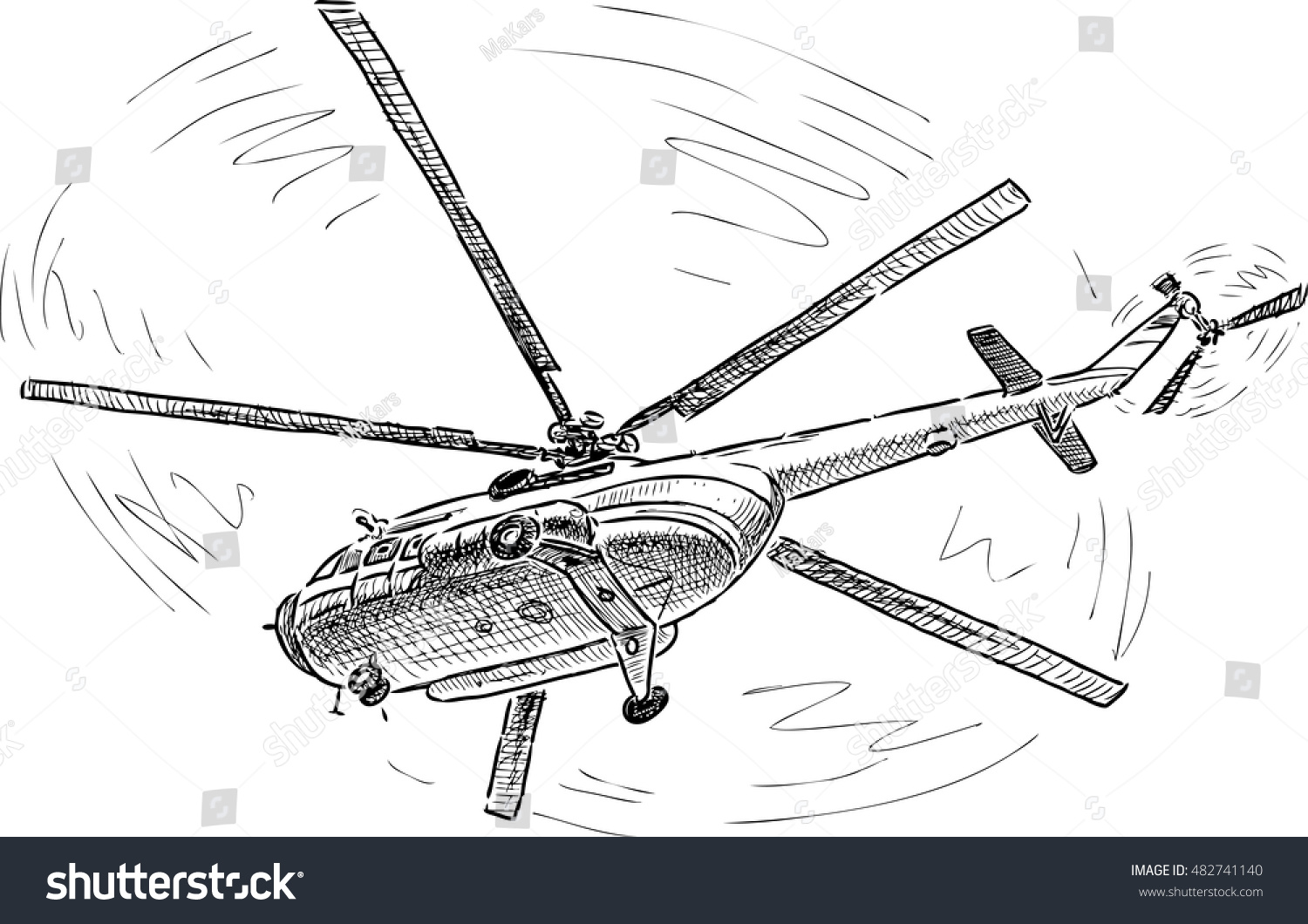 Вертолет вид снизу вектор