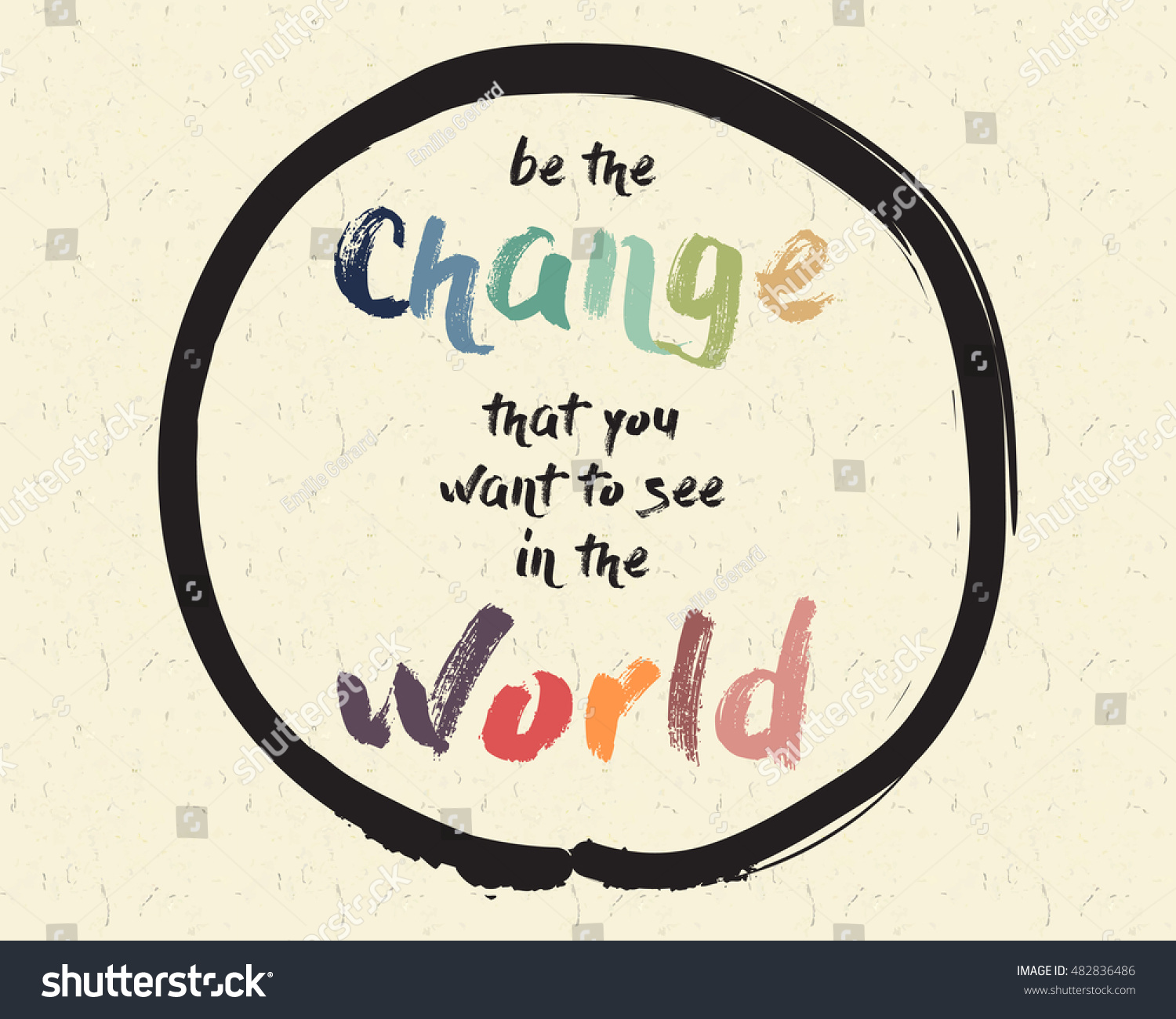 Calligraphy Be Change That You Want Stock Vector (Royalty Free ...