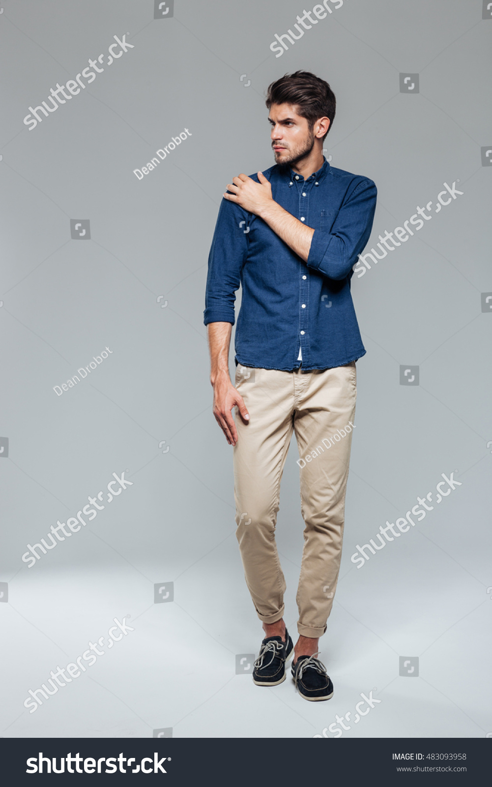 Full Length Portrait Handsome Casual Man Stock Photo 483093958 ...