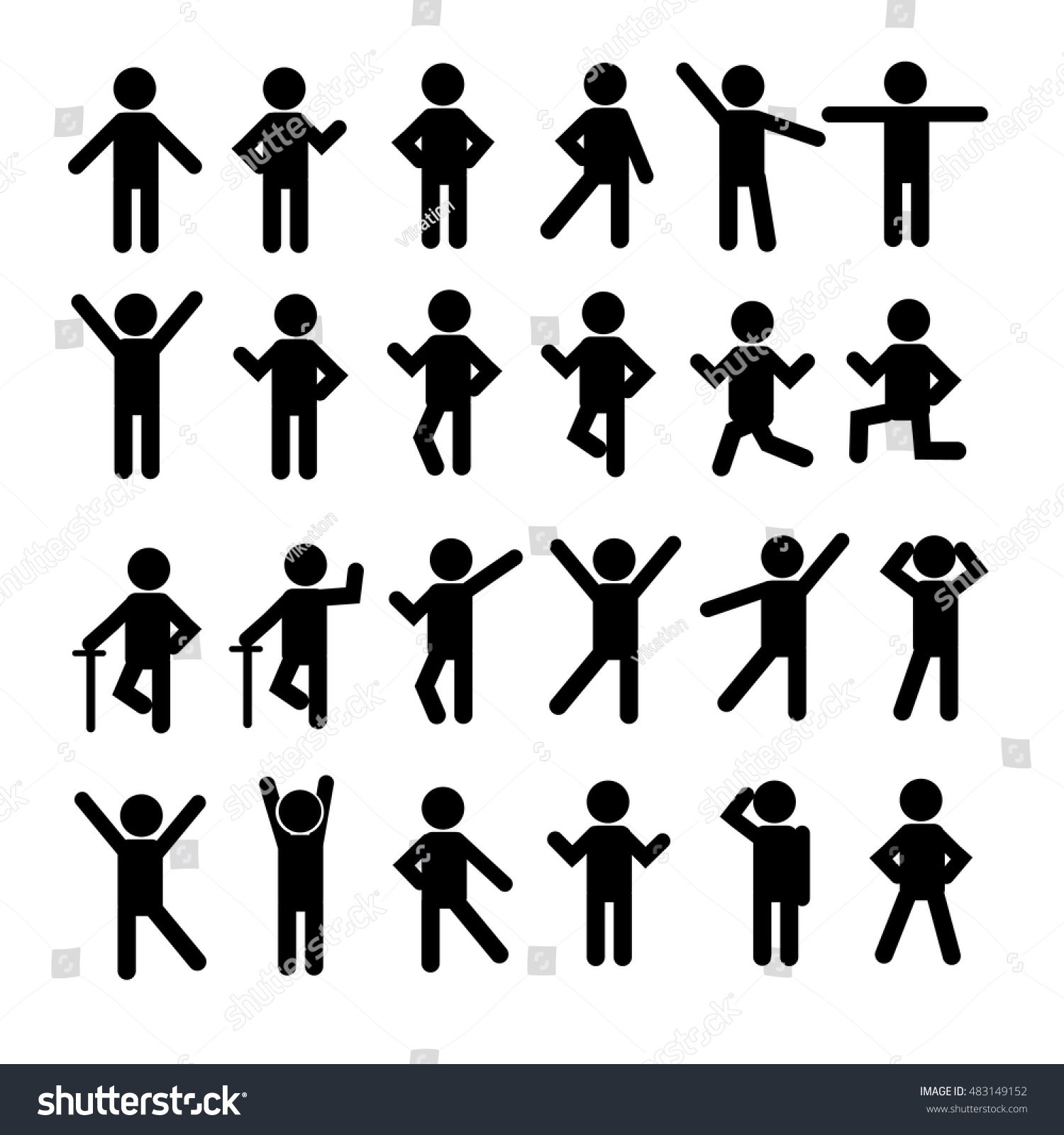 People Person Stick Figure Pictogram Icon Stok Vektör Telifsiz 483149152 Shutterstock