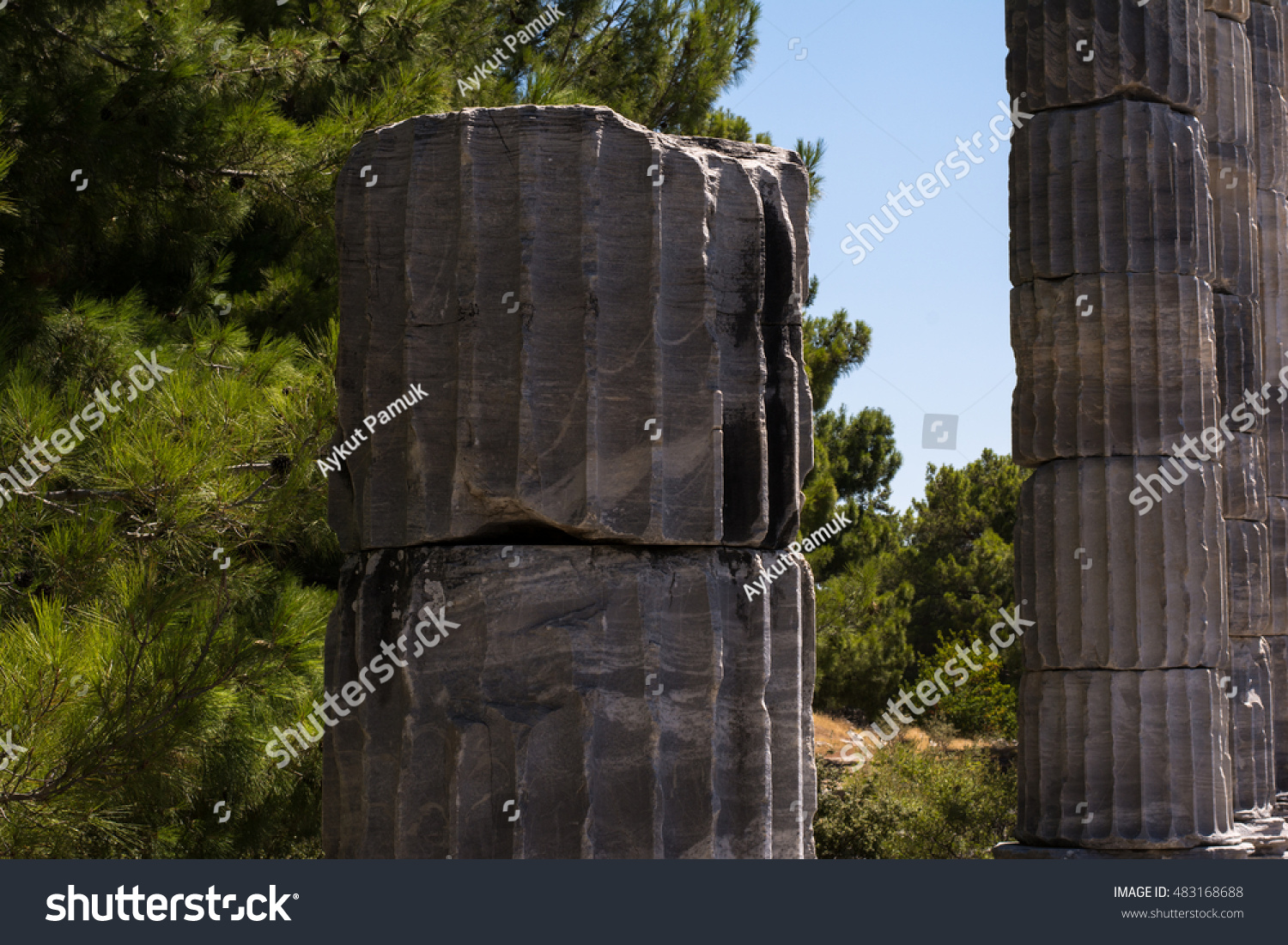 Ionic Columns Temple Athena Ancient Greek Stock Photo 483168688 ...