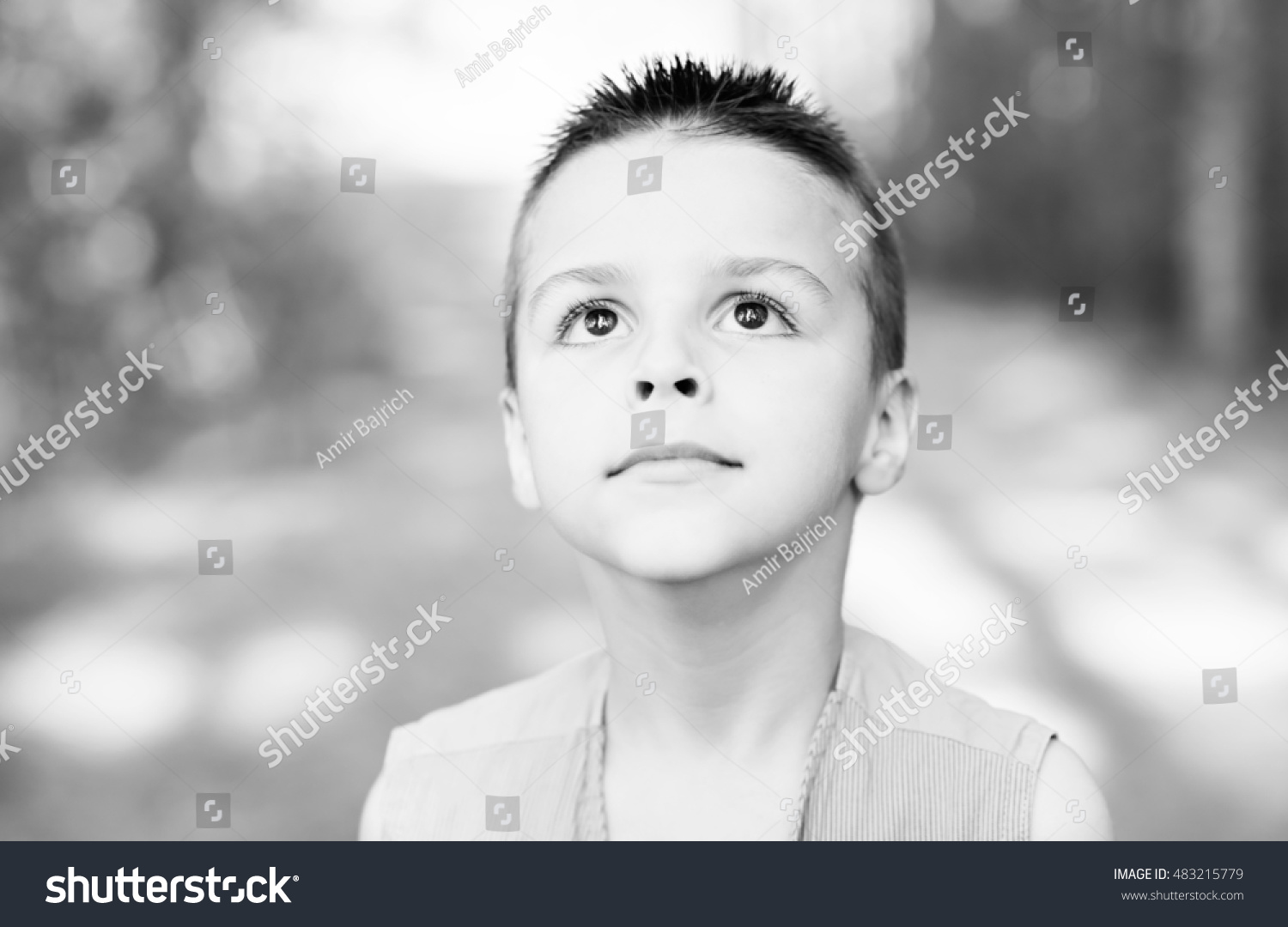 Beauty Child Looking Black White Photography Stock Photo 483215779 ...