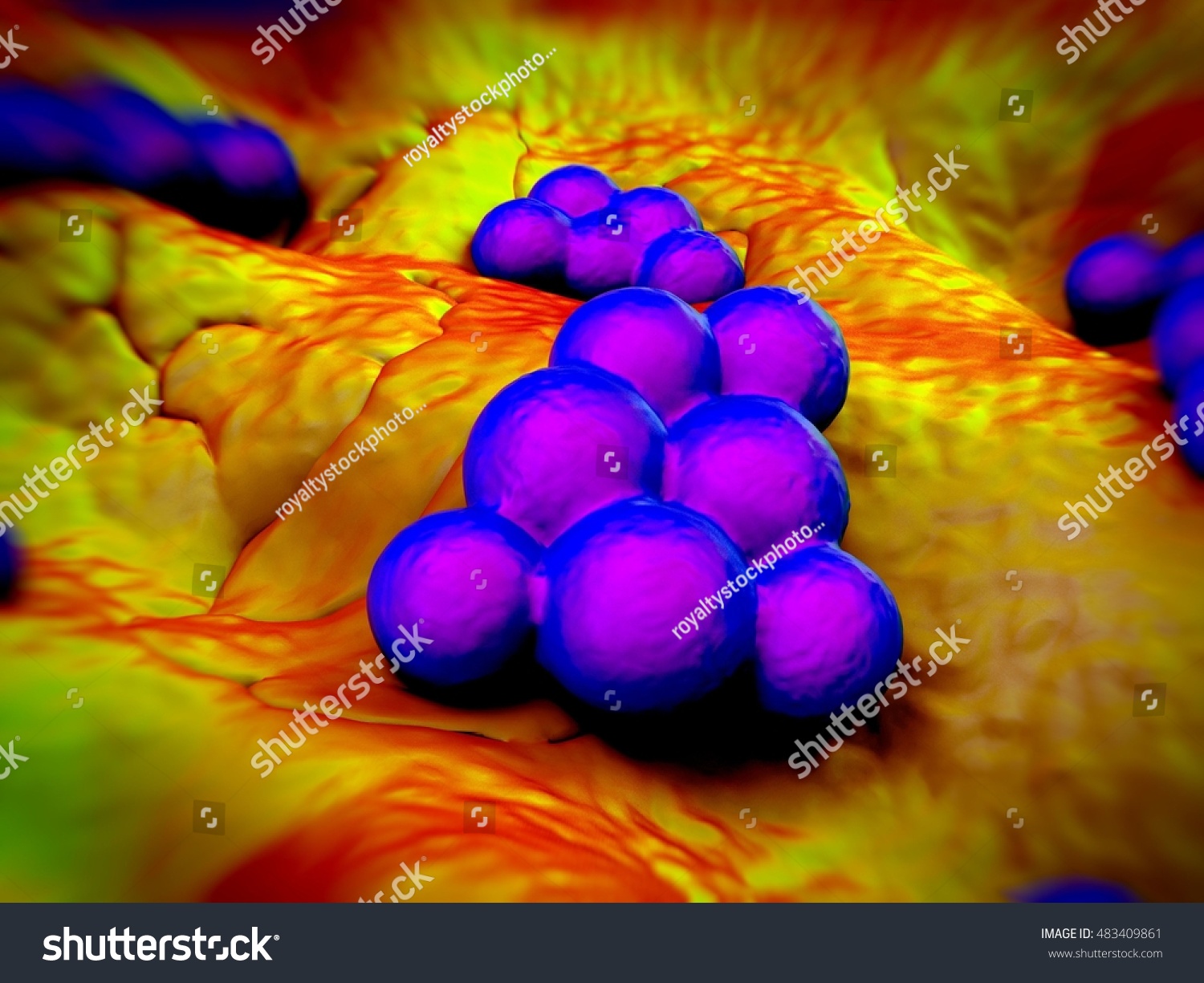 Superbug Staphylococcus Aureus Mrsa Bacteria 3d Stock Illustration ...