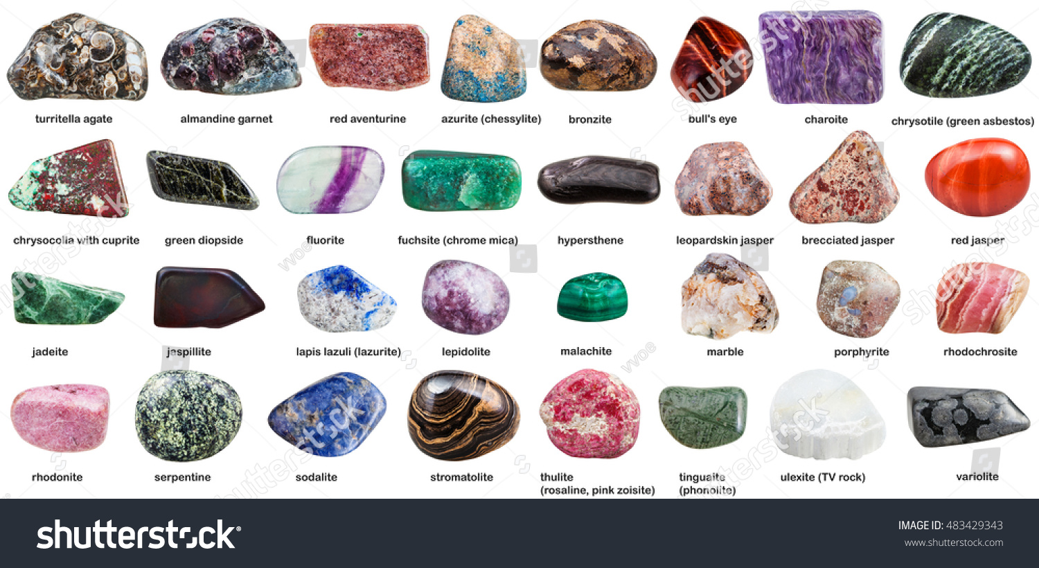 Названия серых камней и минералов