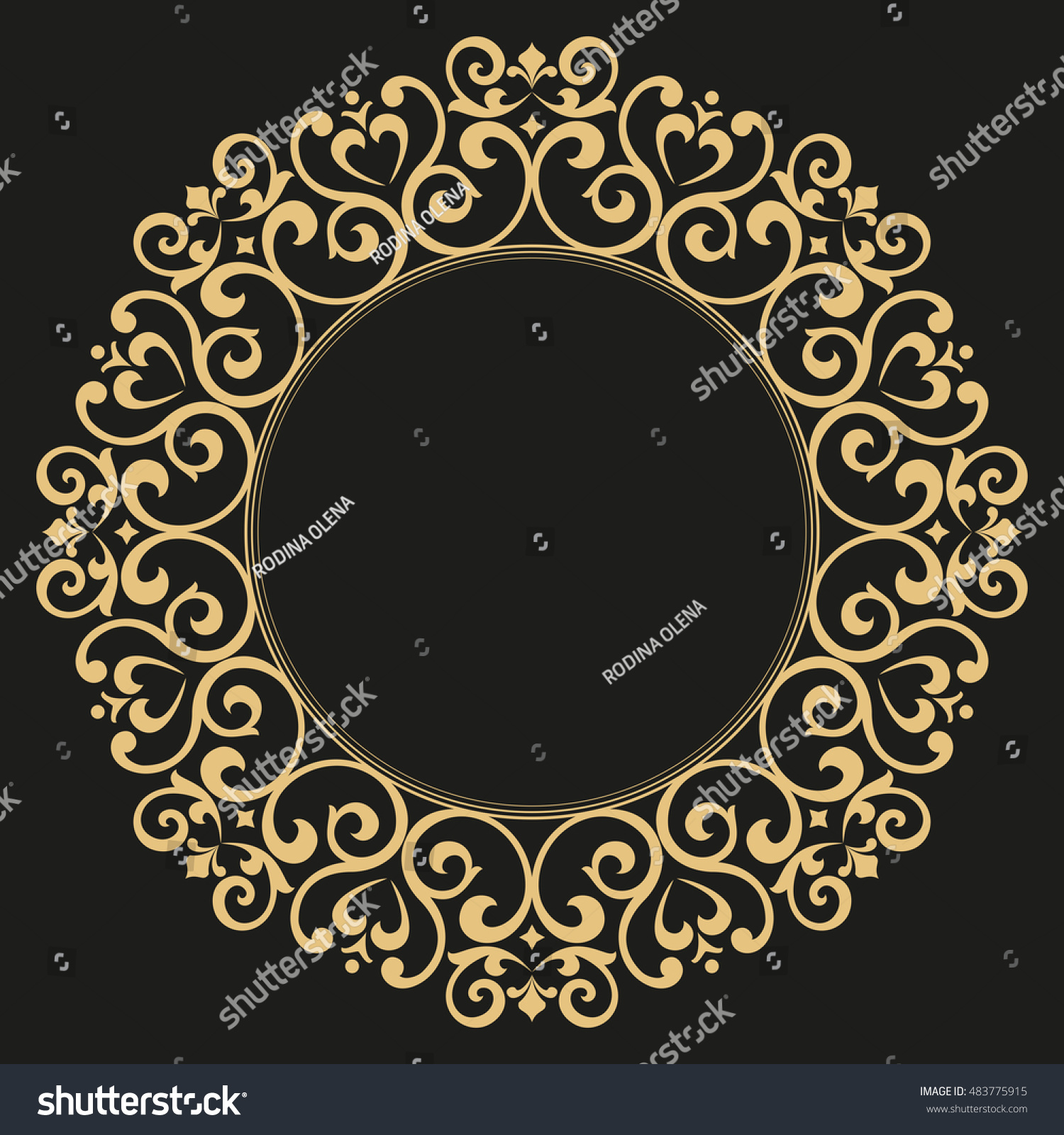 Decorative Line Art Frames Design Template Stock Vector (Royalty Free ...