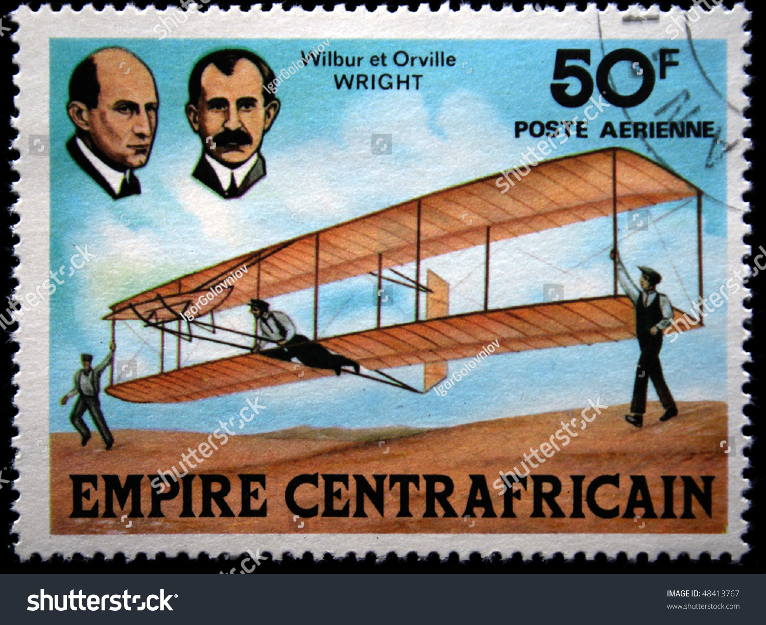 Stock Photo Central African Empire Circa A Stamp Printed In Central African Empire Shows Wilbur And 48413767 