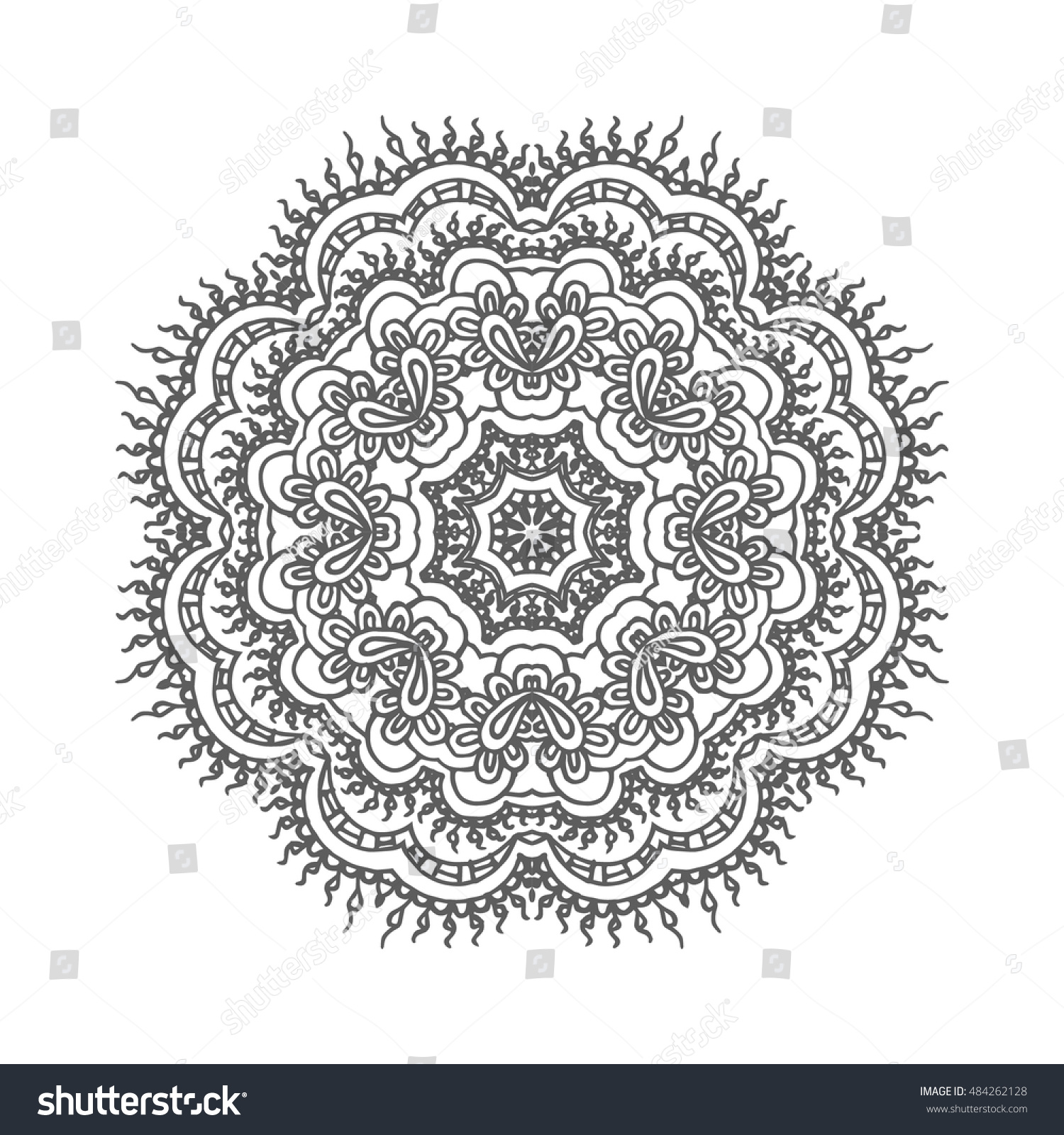 Hand Drawn Mandalas Decorative Elements Vector Stock Vector (Royalty ...