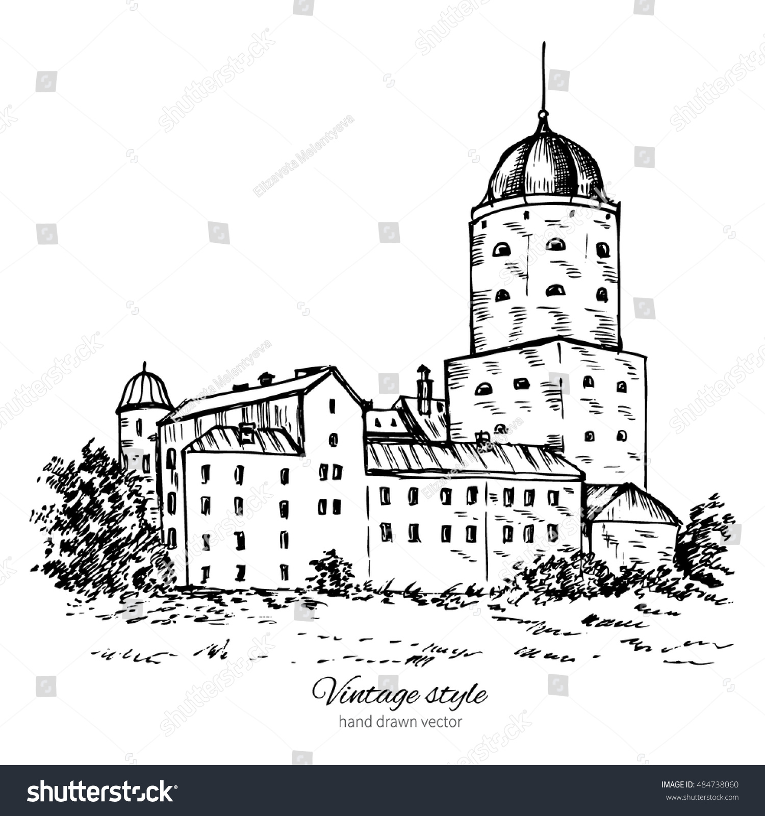 Выборгский замок вектор