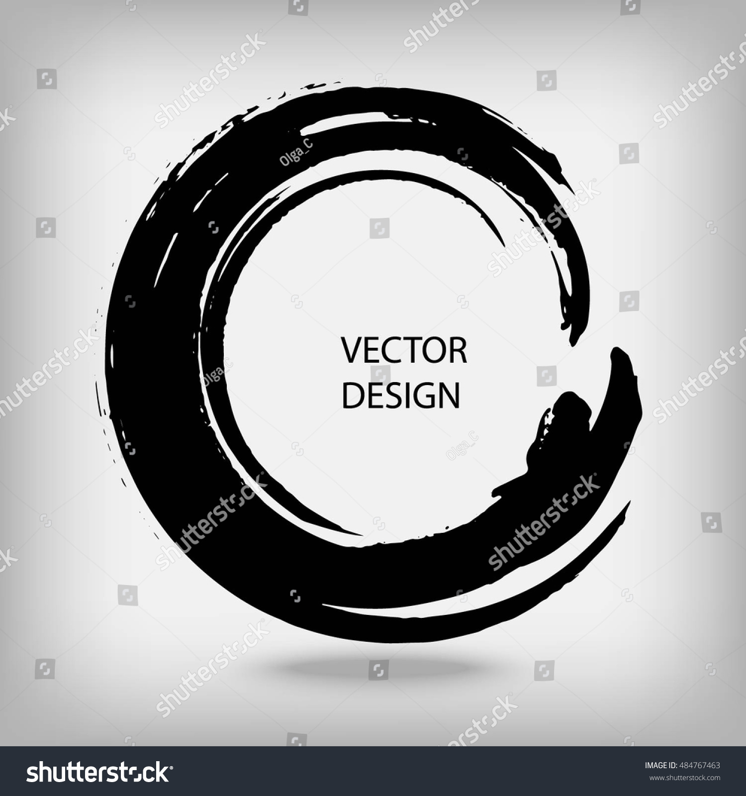 Hand Drawn Circle Shape Label Logo Stock Vector (Royalty Free ...