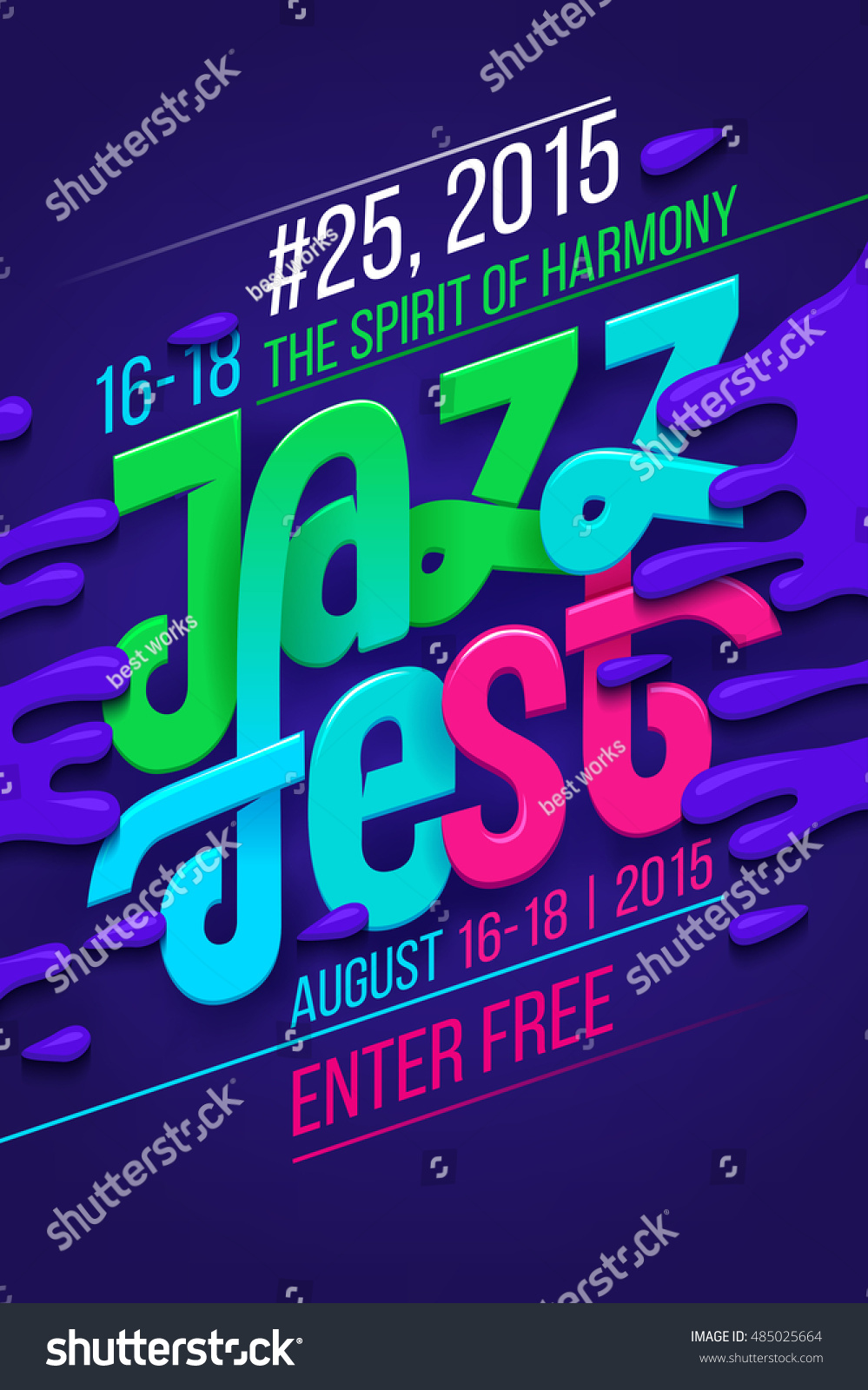 Jazz Music Festival Poster Design Template Stock Vector (Royalty Free