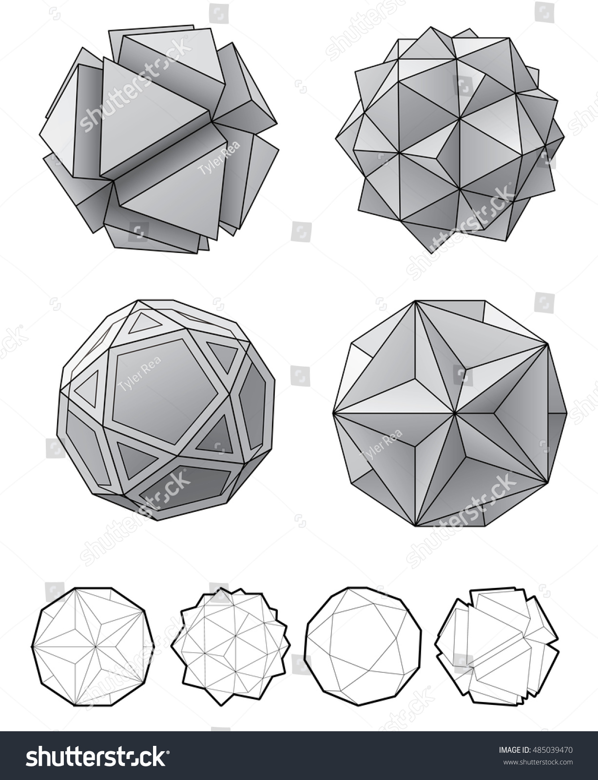 Geometric Platonic Spheres Stock Vector (Royalty Free) 485039470 ...