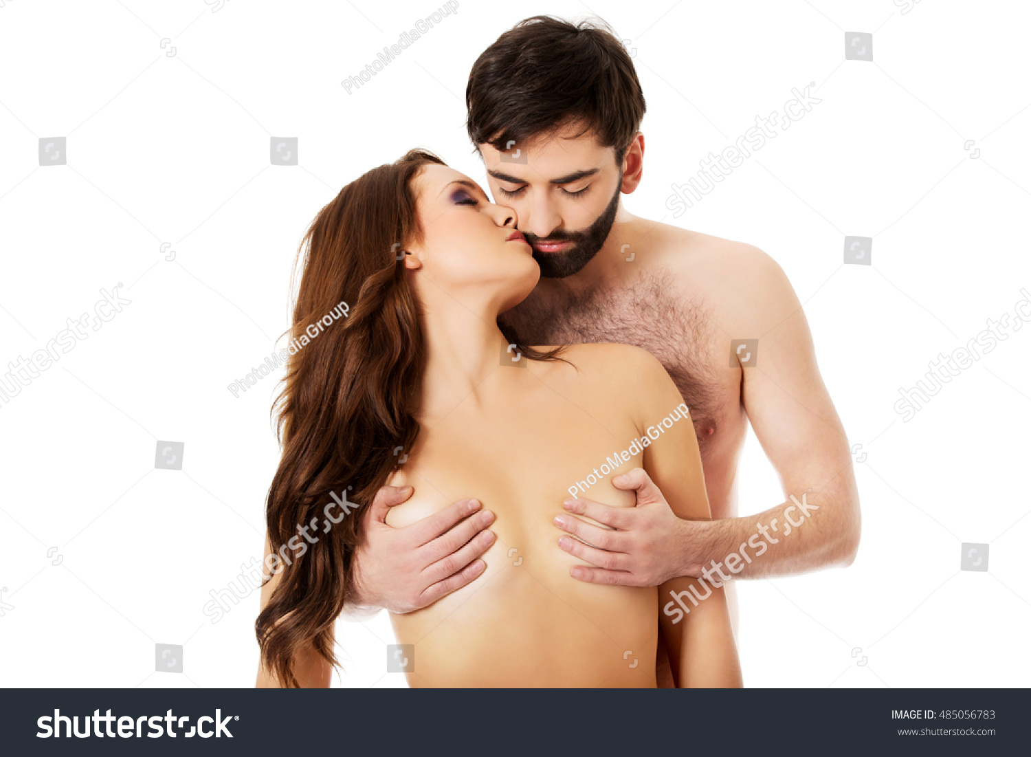 Man Kissing Woman Boobs