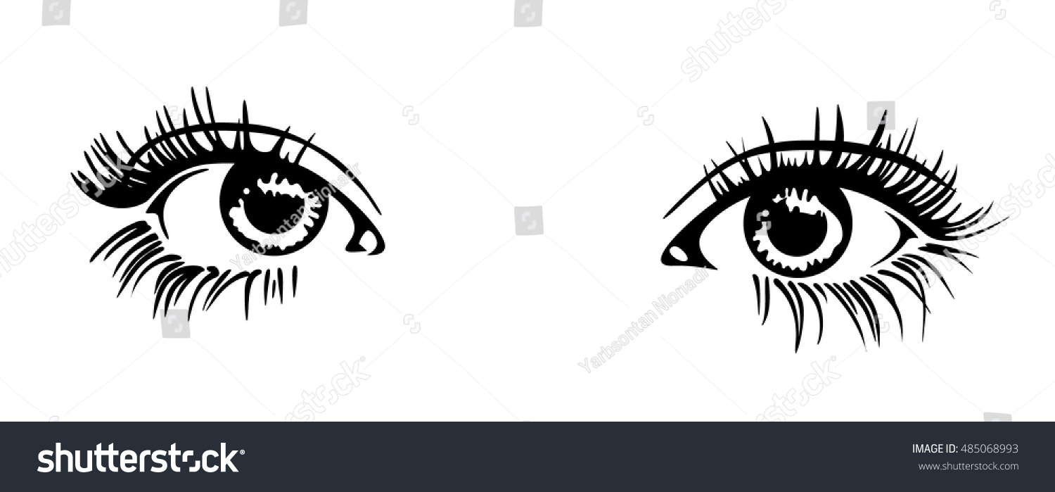 Beautiful Woman Eye Vector Illustration Ink Stock Vector (royalty Free 