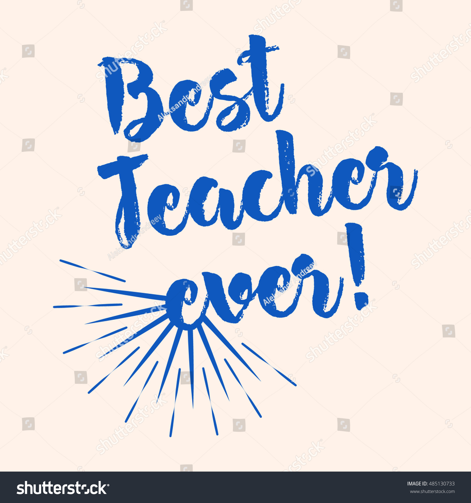 Best Teacher Ever Typography Lettering Design Stock Vector (royalty 