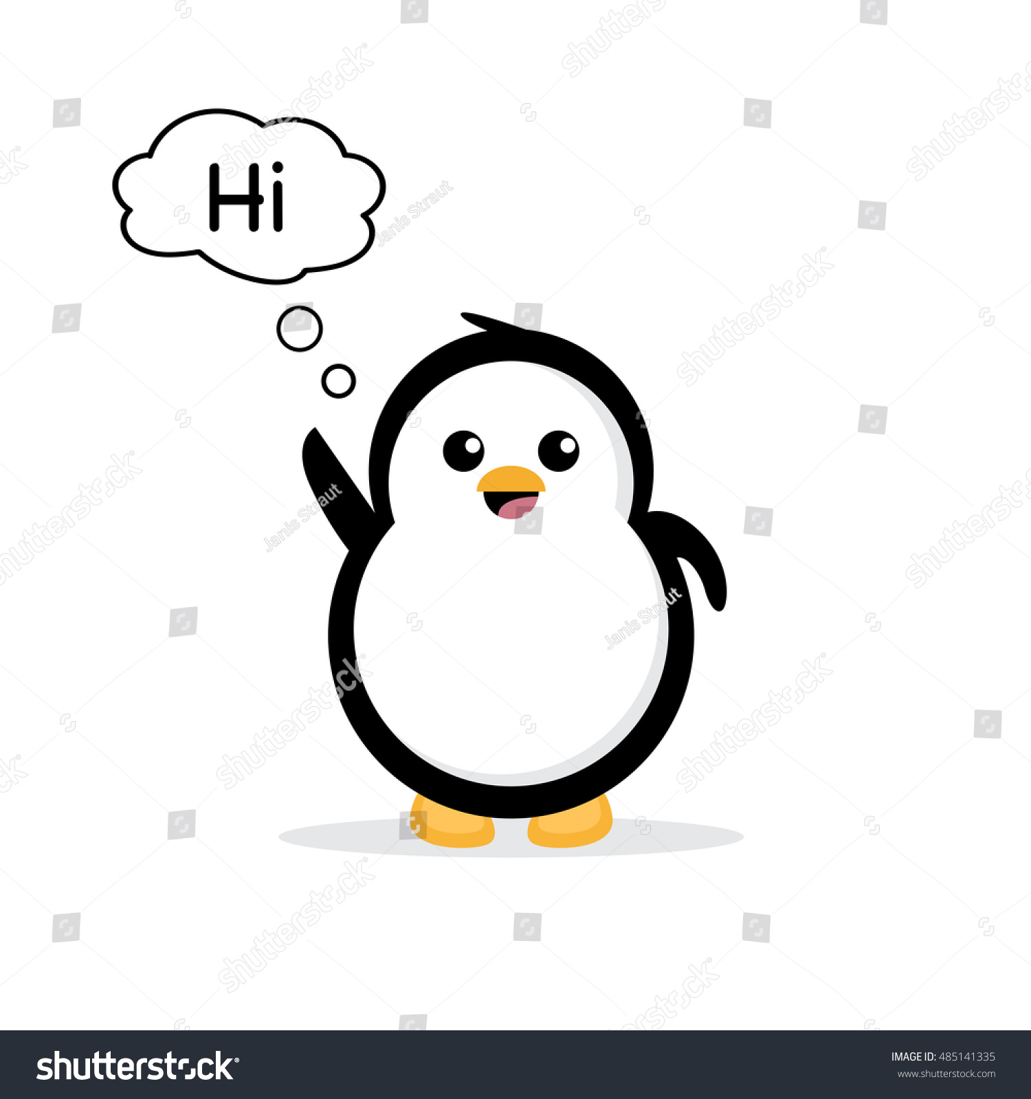 Penguin Say Hi Vector Illustration Penguin Stock Vector (royalty Free 